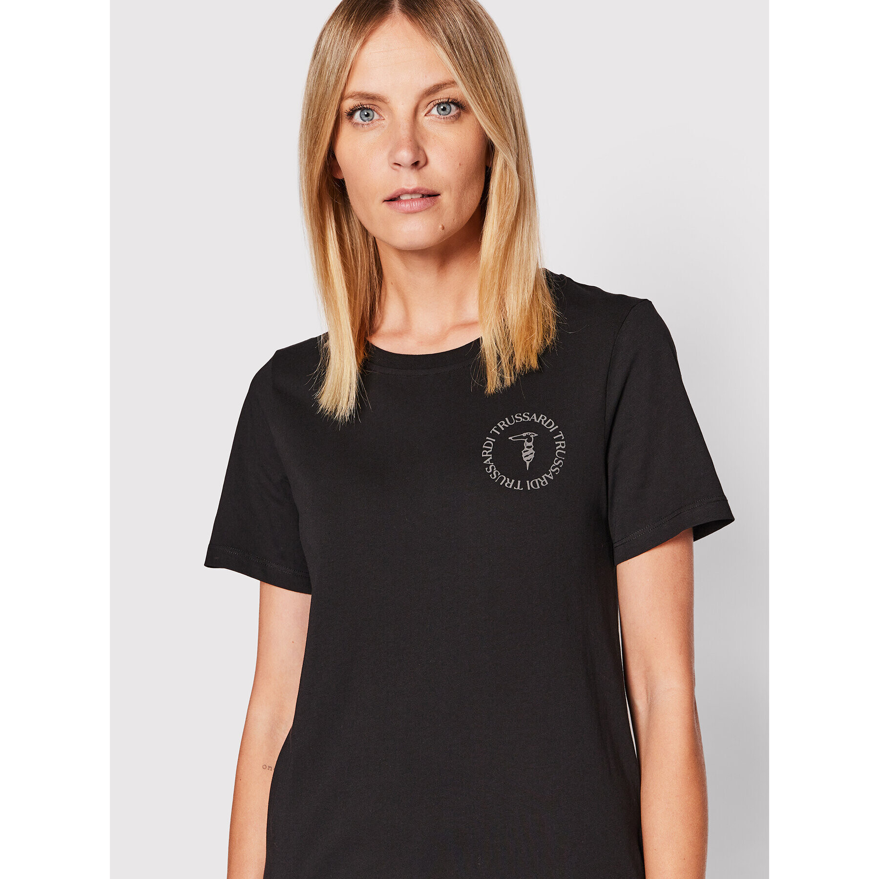 Trussardi Tricou 56T00483 Negru Regular Fit - Pled.ro