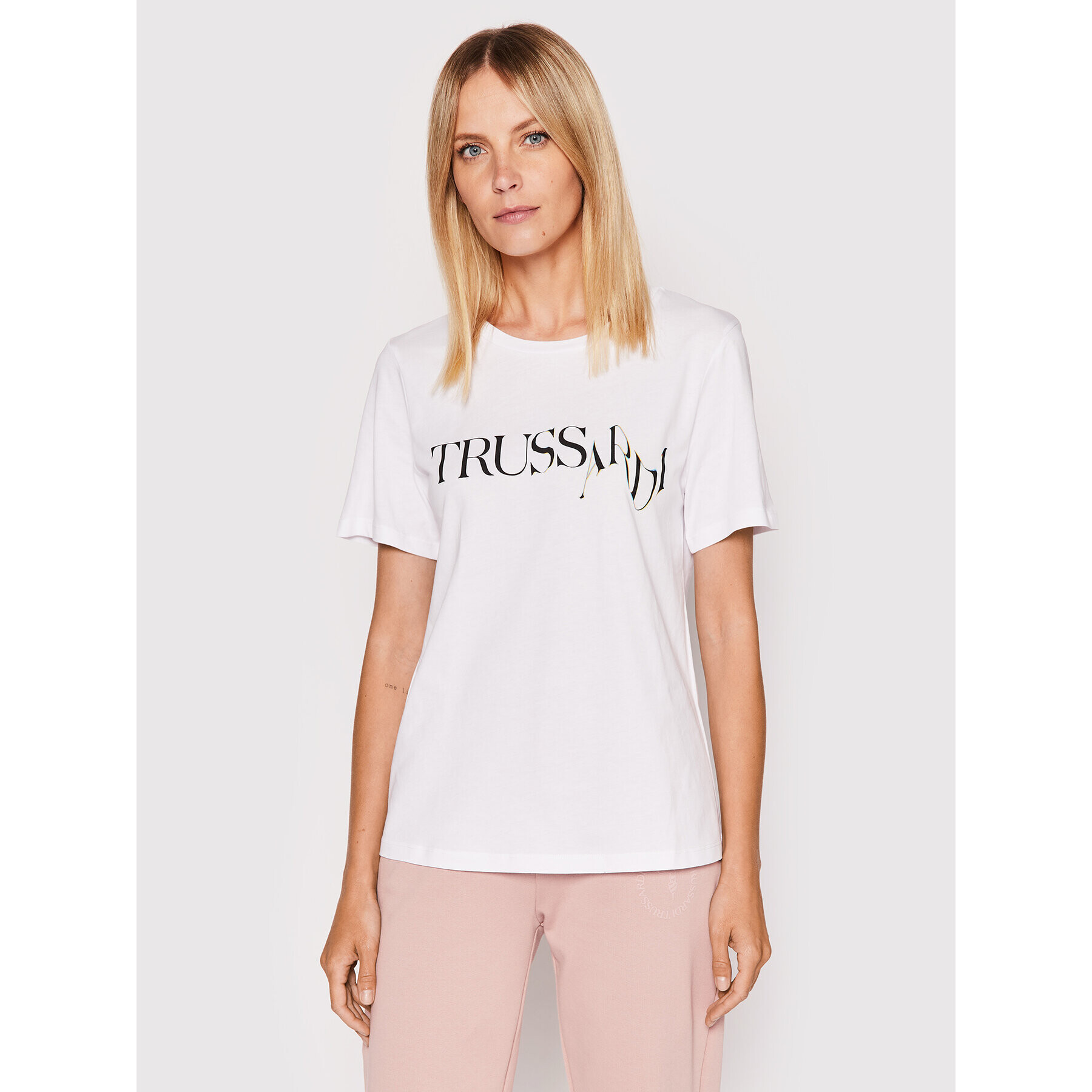 Trussardi Tricou 56T00524 Alb Regular Fit - Pled.ro