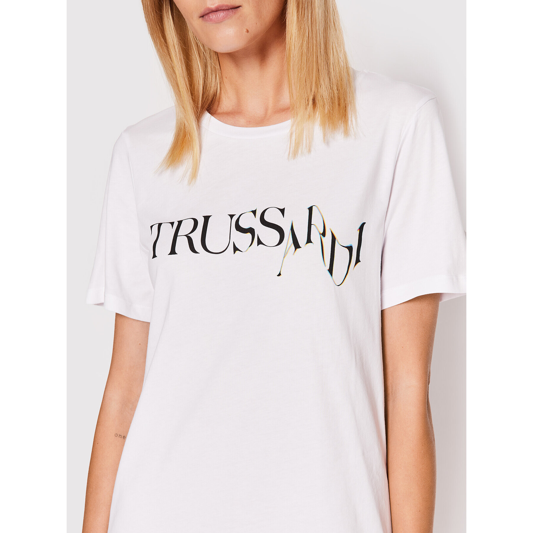 Trussardi Tricou 56T00524 Alb Regular Fit - Pled.ro