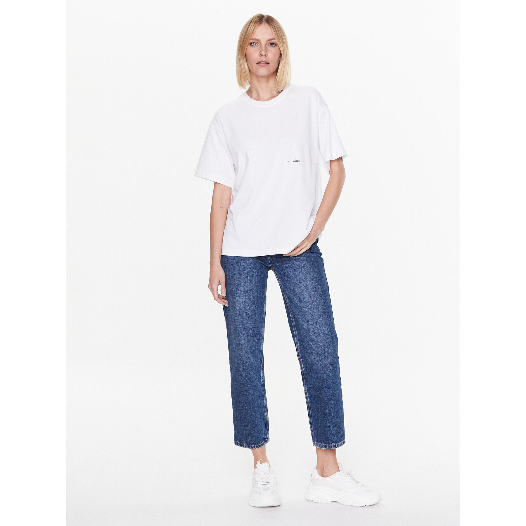 Trussardi Tricou 56T00559 Alb Regular Fit - Pled.ro