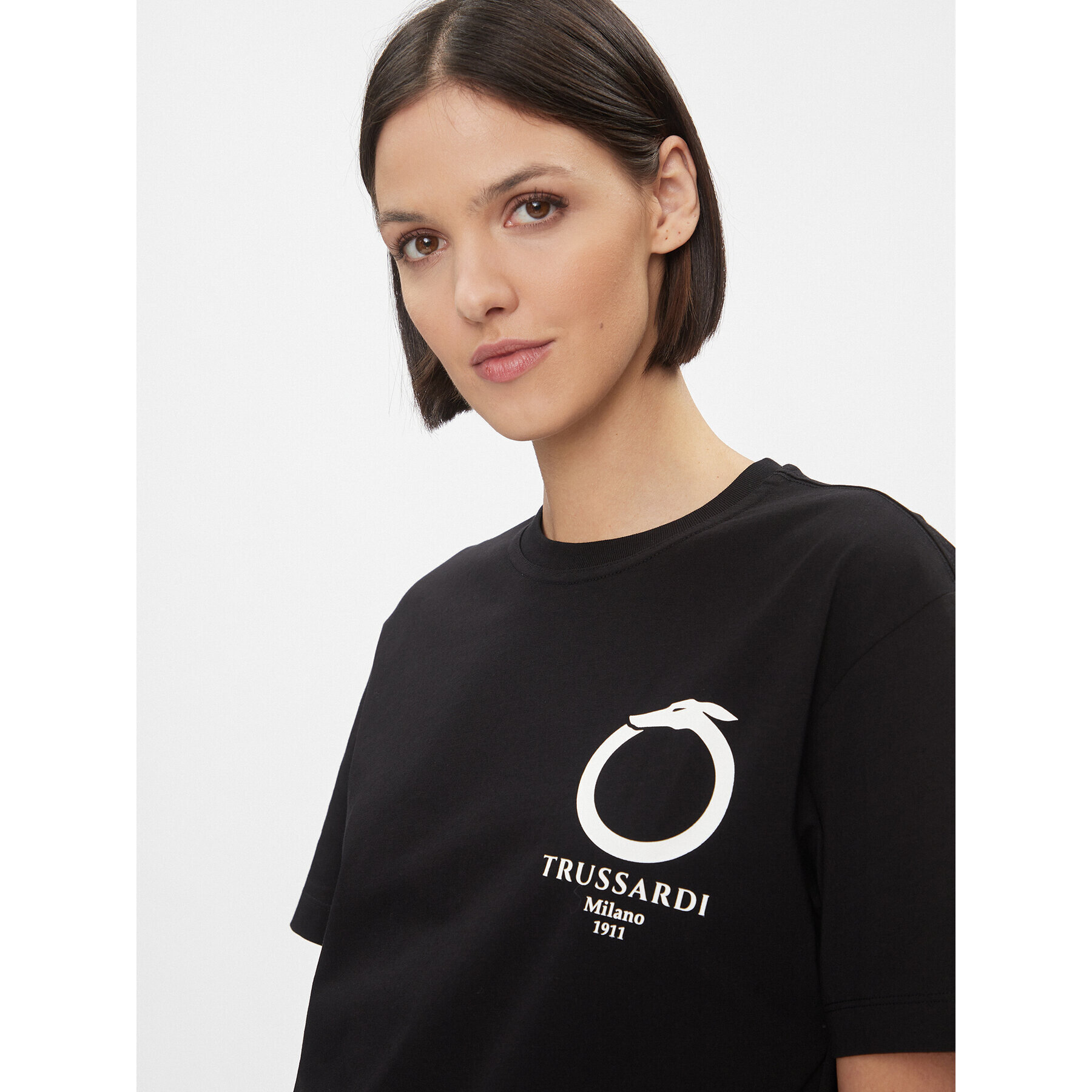 Trussardi Tricou 56T00596 Negru Regular Fit - Pled.ro