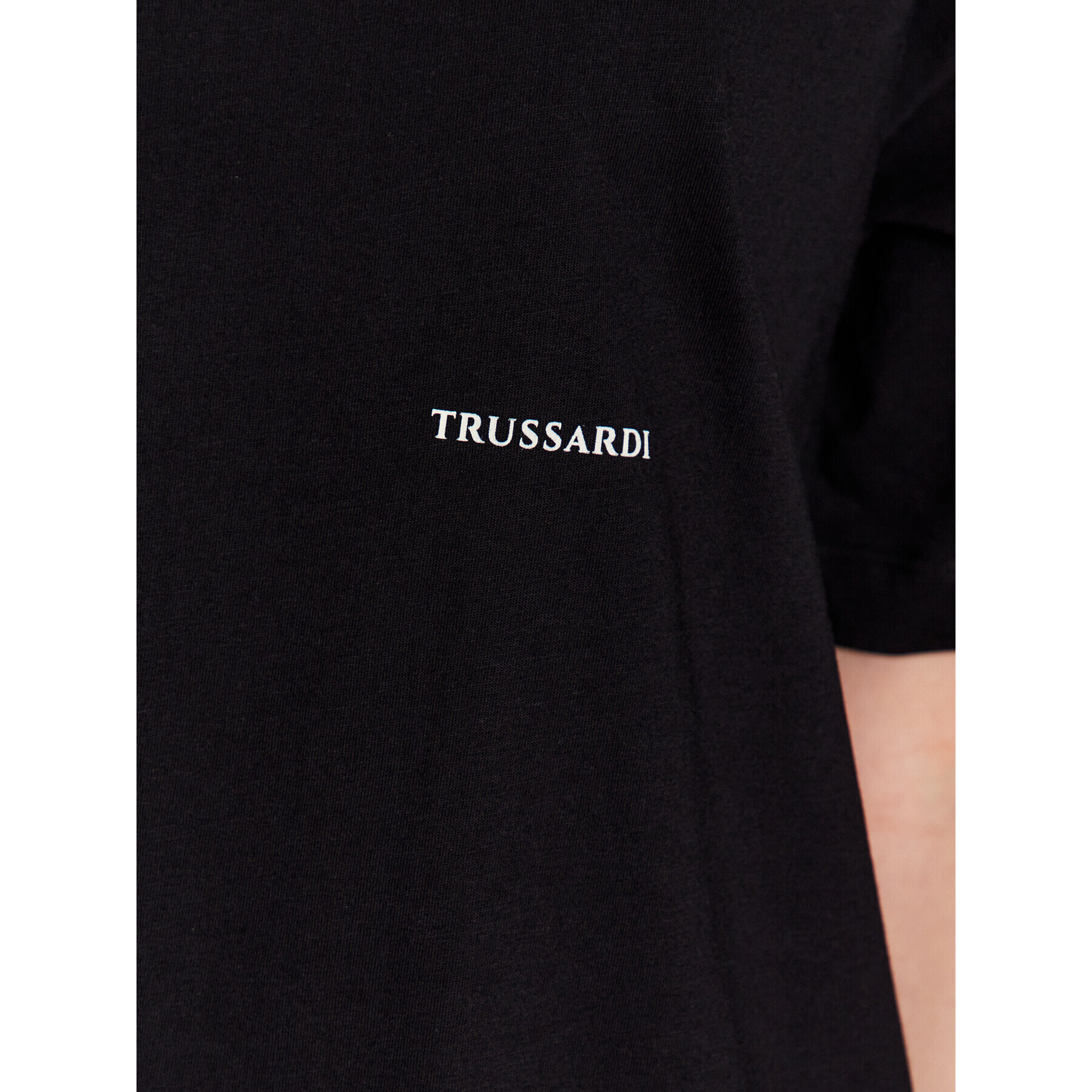 Trussardi Tricou Greyhound Backprint 56T00559 Negru Relaxed Fit - Pled.ro