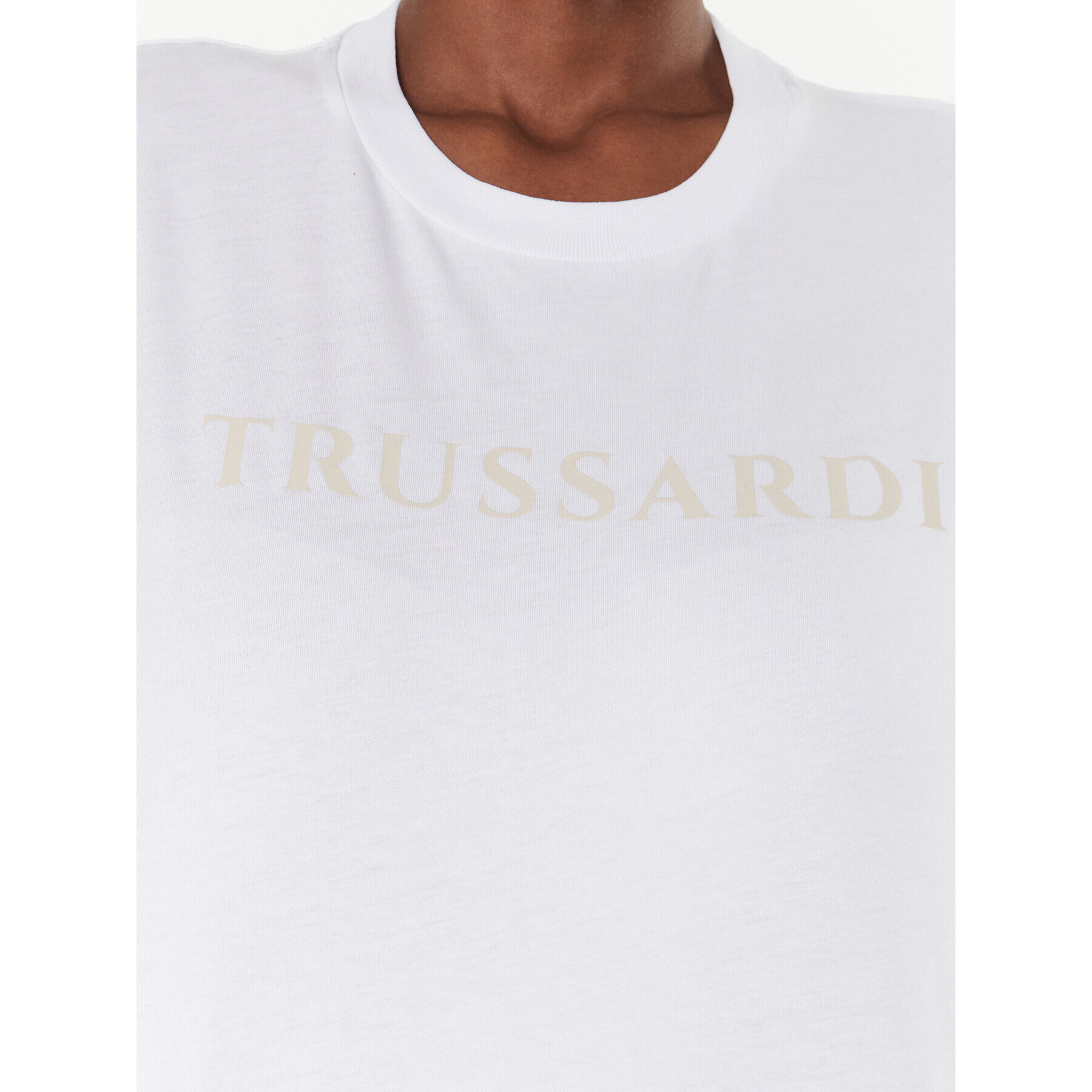 Trussardi Tricou Lettering Print 56T00565 Alb Regular Fit - Pled.ro