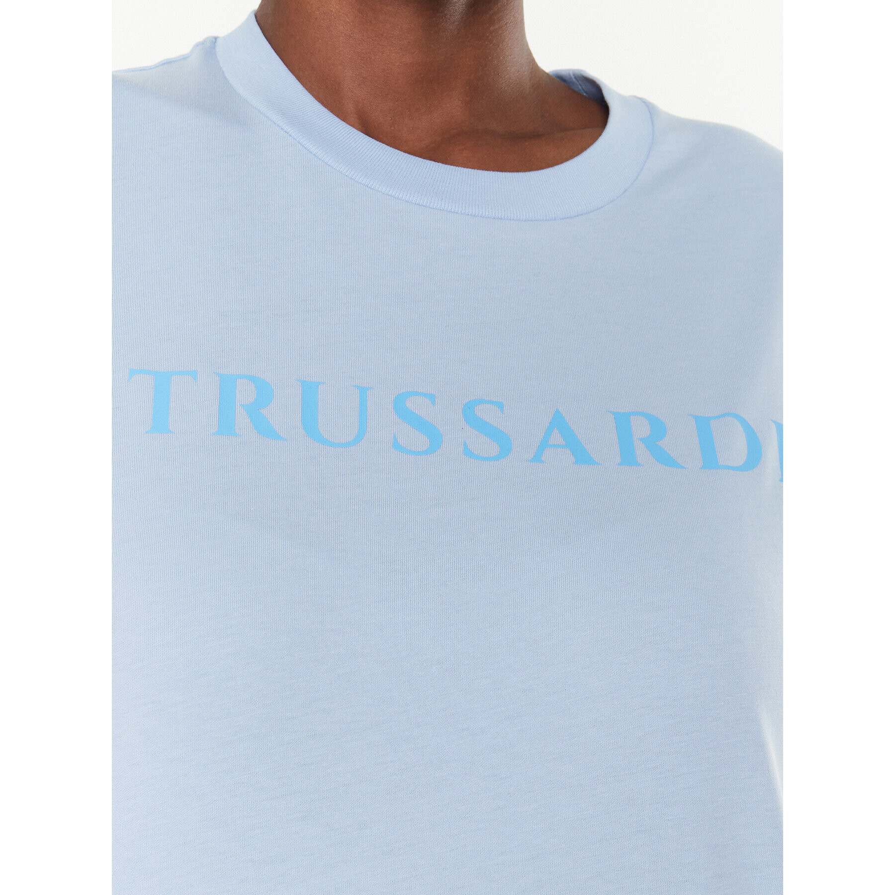 Trussardi Tricou Lettering Print 56T00565 Albastru Regular Fit - Pled.ro