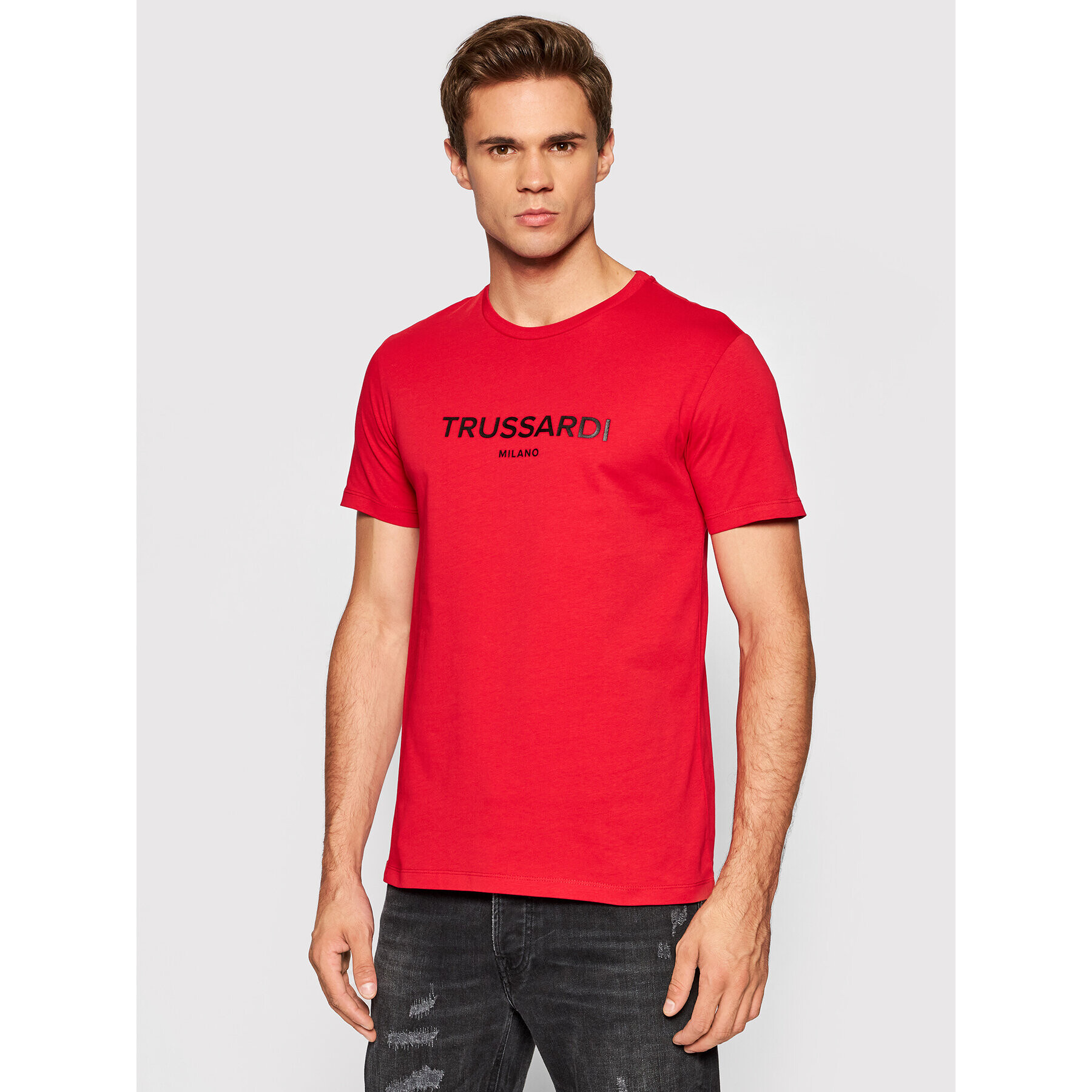 Trussardi Tricou Logo 52T00509 Roșu Regular Fit - Pled.ro