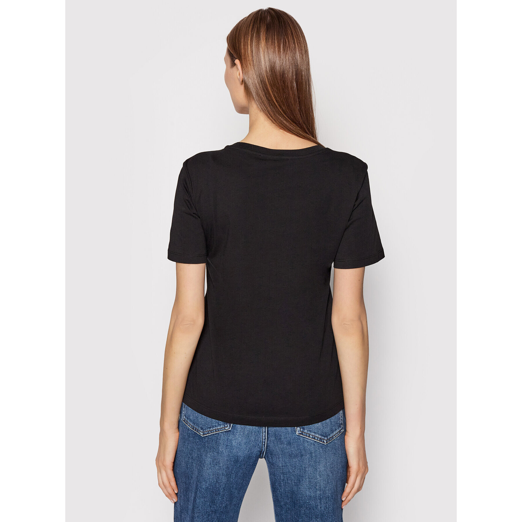 Trussardi Tricou Logo 56T00479 Negru Regular Fit - Pled.ro