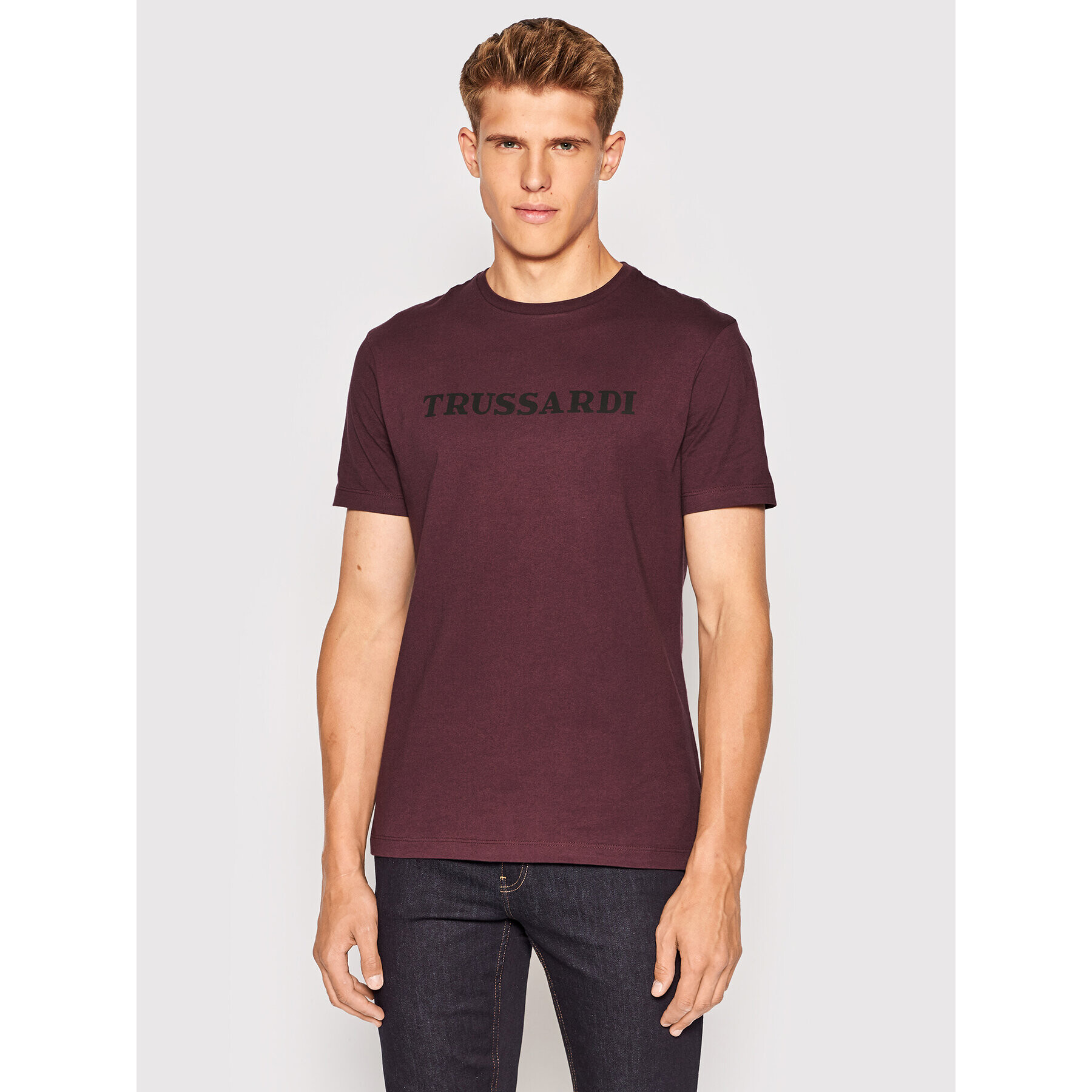 Trussardi Tricou Logo Print 52T00629 Violet Regular Fit - Pled.ro