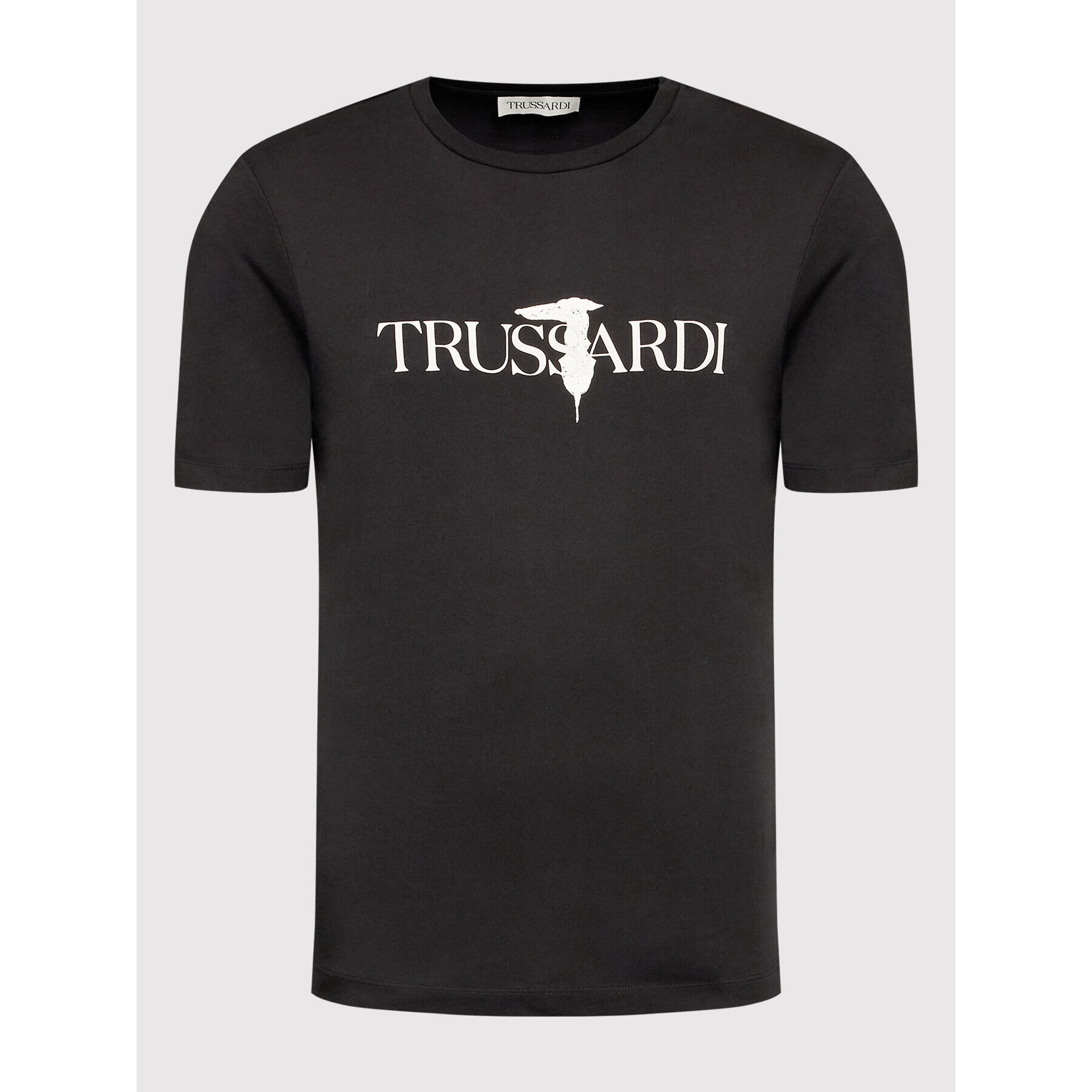 Trussardi Tricou Logo Print 52T00631 Negru Regular Fit - Pled.ro