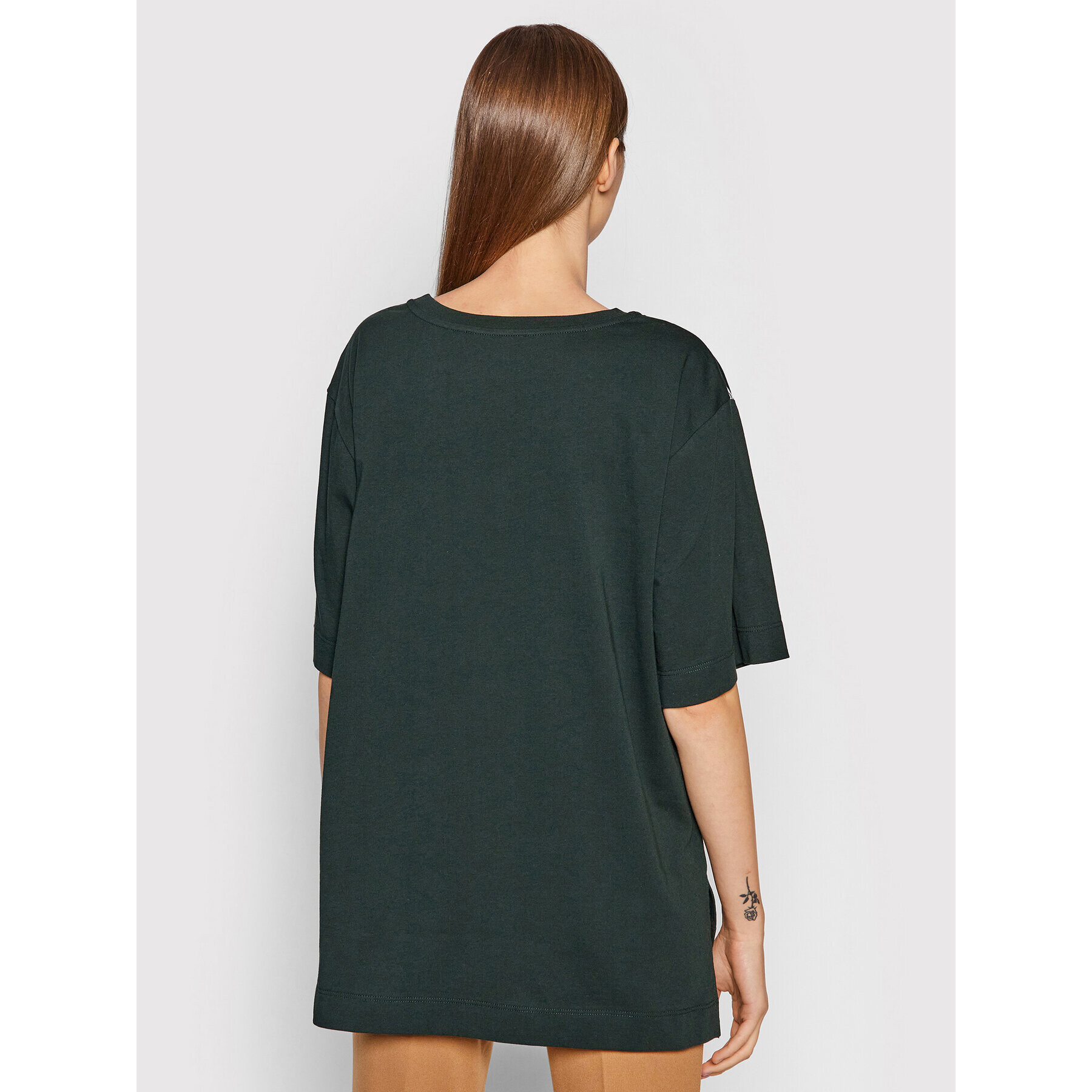 Trussardi Tricou Logo Print 56T00413 Verde Oversize - Pled.ro