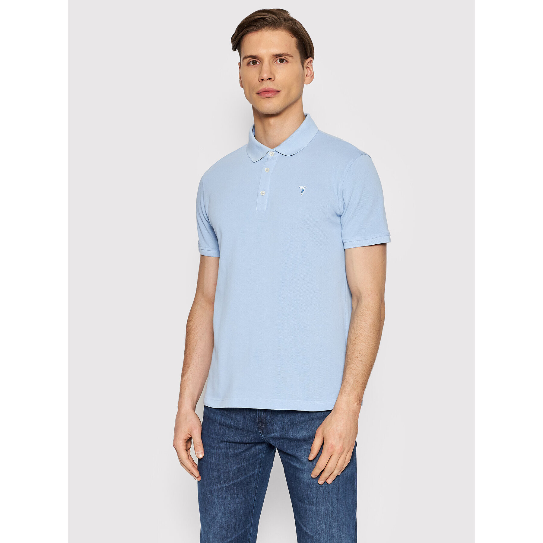 Trussardi Tricou polo 52T00597 Albastru Regular Fit - Pled.ro