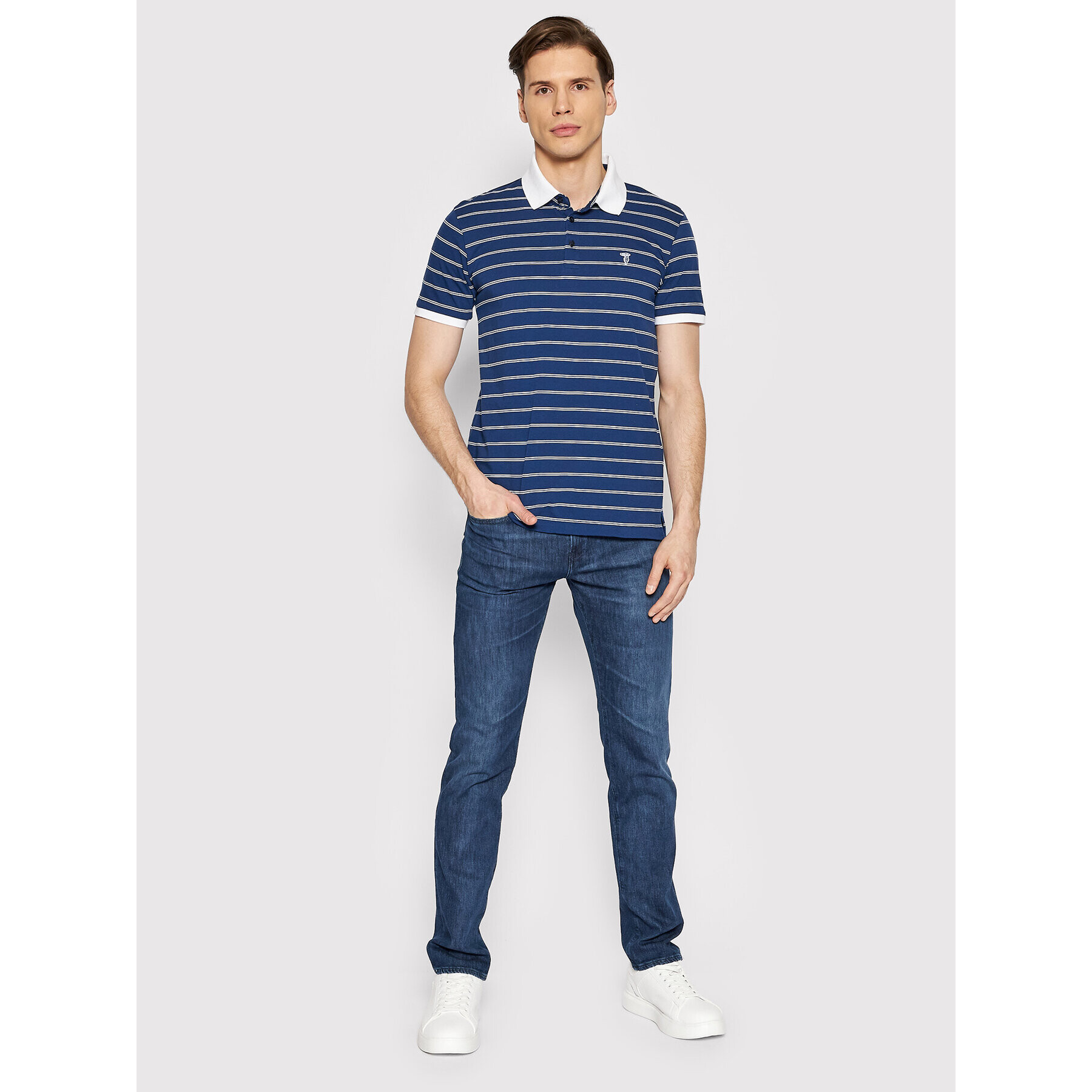 Trussardi Tricou polo 52T00599 Bleumarin Regular Fit - Pled.ro