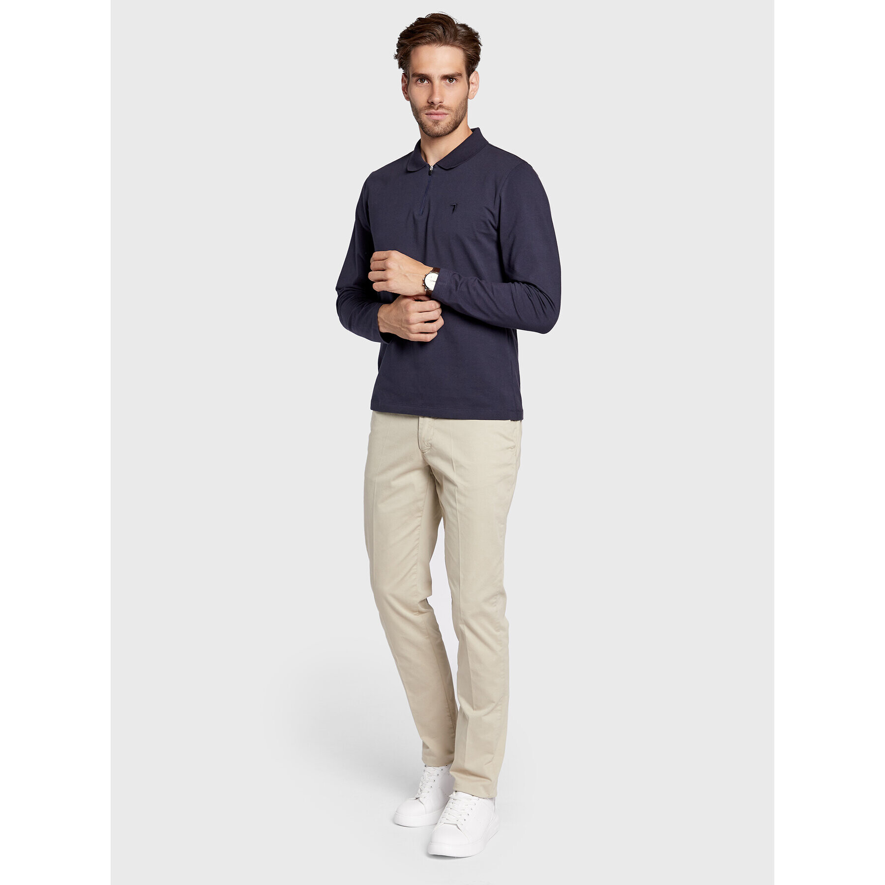 Trussardi Tricou polo 52T00640 Bleumarin Regular Fit - Pled.ro