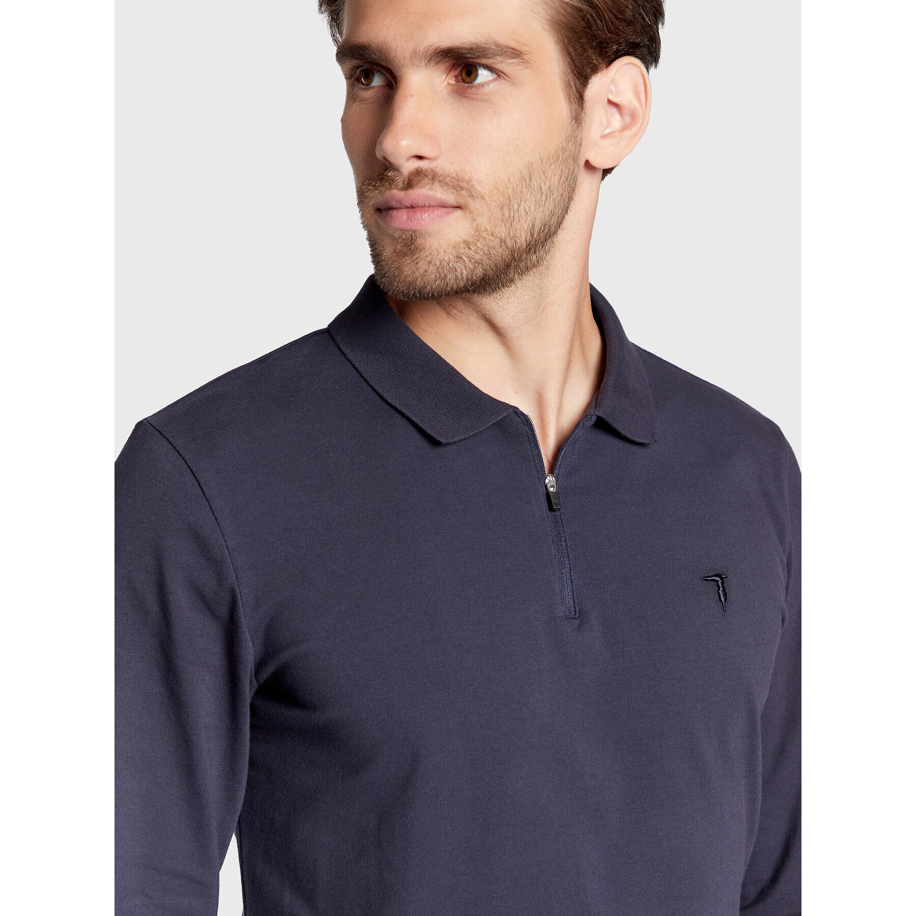 Trussardi Tricou polo 52T00640 Bleumarin Regular Fit - Pled.ro