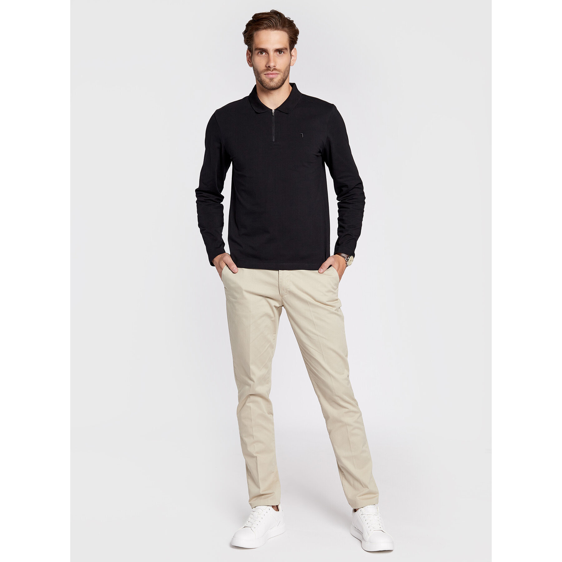 Trussardi Tricou polo 52T00640 Negru Regular Fit - Pled.ro