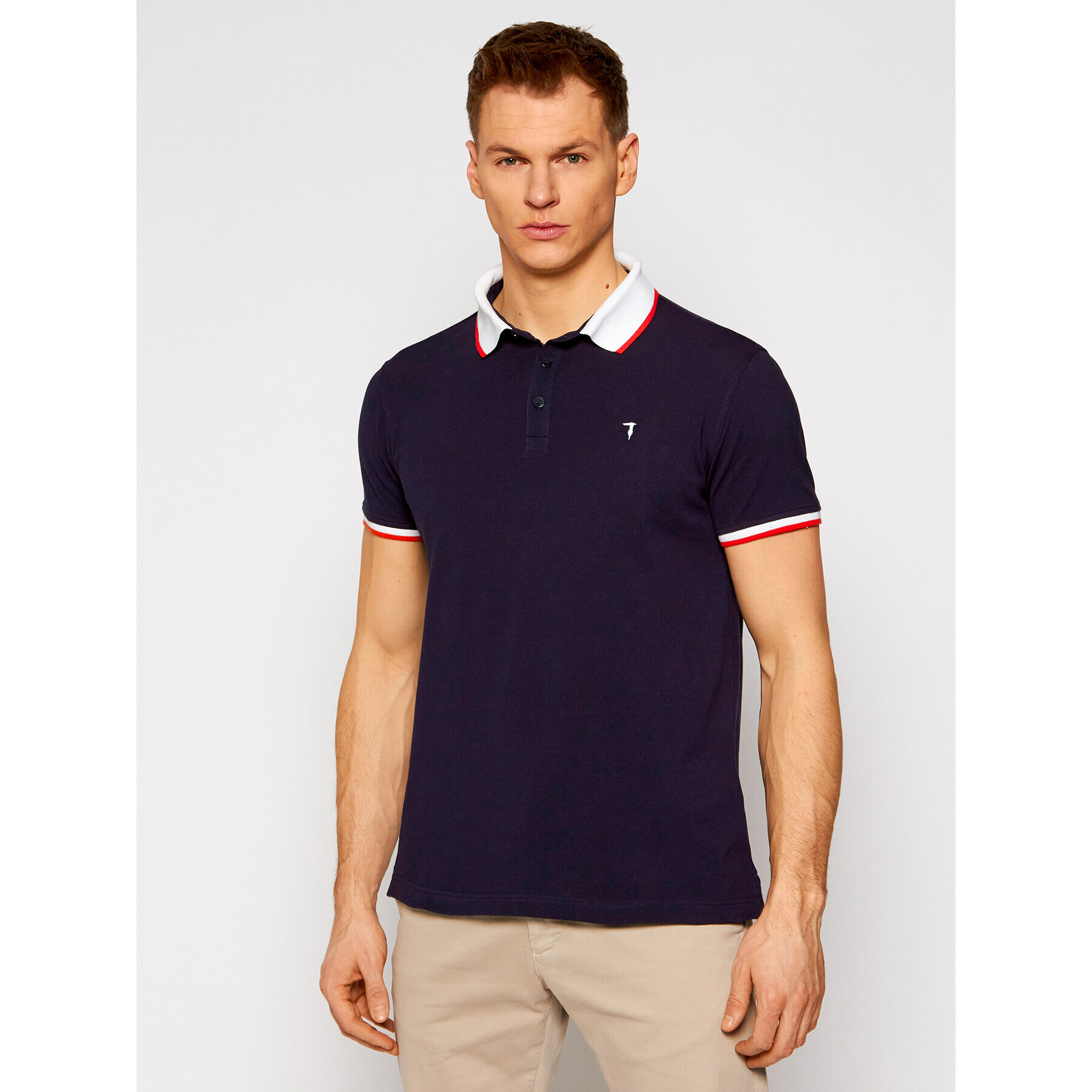 Trussardi Tricou polo Piquet 52T00491 Bleumarin Regular Fit - Pled.ro