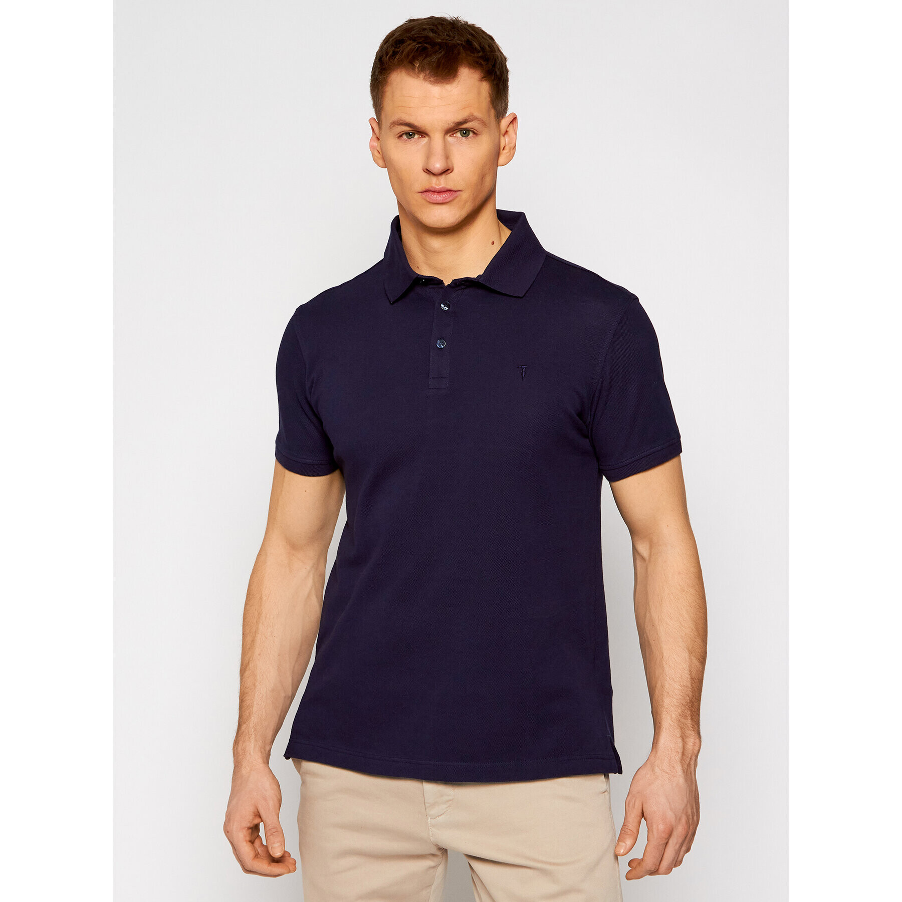 Trussardi Tricou polo Piquet 52T00492 Bleumarin Regular Fit - Pled.ro