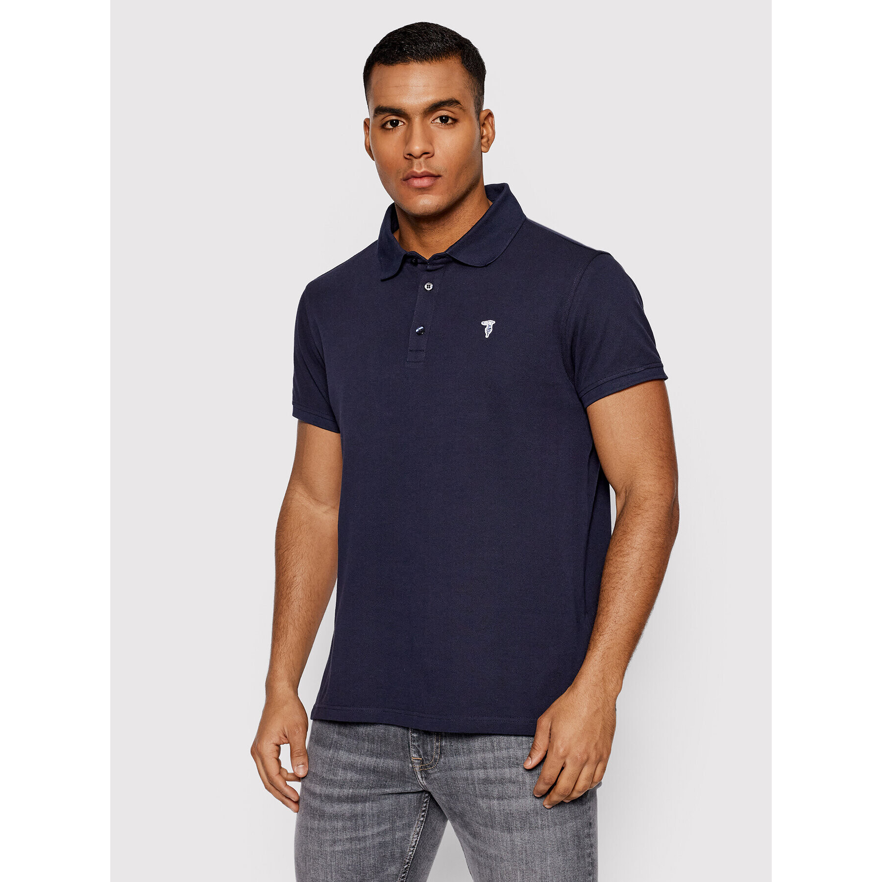 Trussardi Tricou polo Piquet 52T00597 Bleumarin Regular Fit - Pled.ro