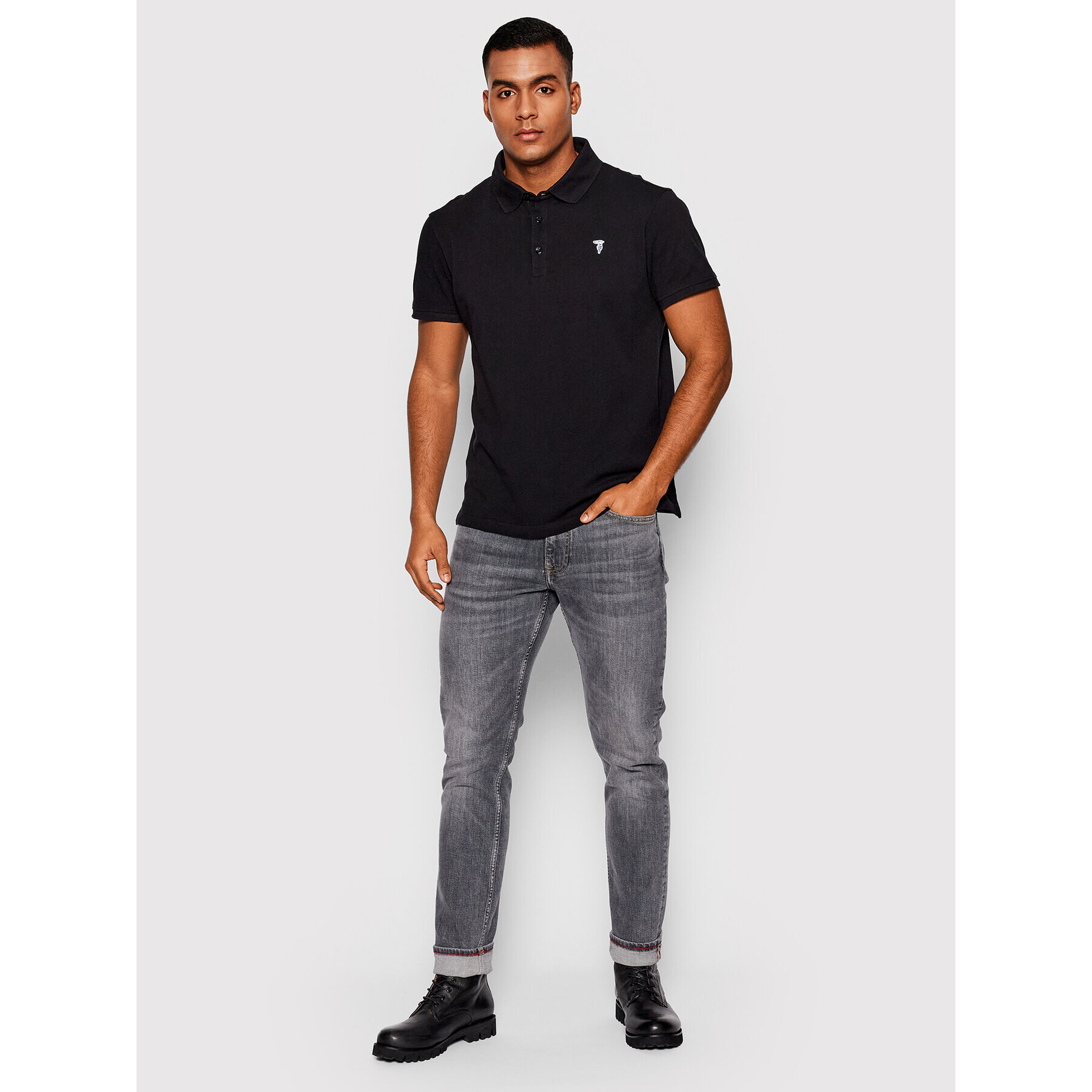 Trussardi Tricou polo Piquet 52T00597 Negru Regular Fit - Pled.ro