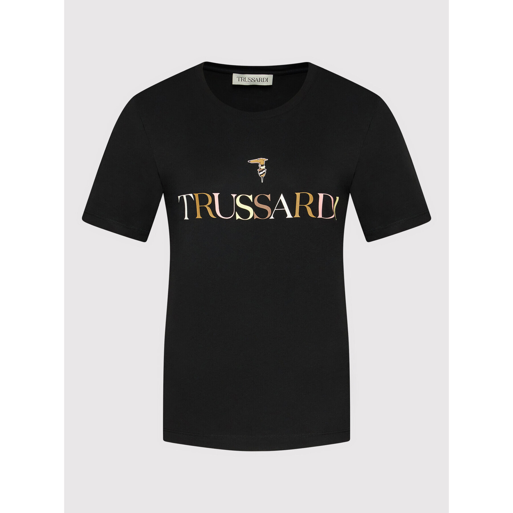 Trussardi Tricou Printed Logo 56T00442 Negru Regular Fit - Pled.ro