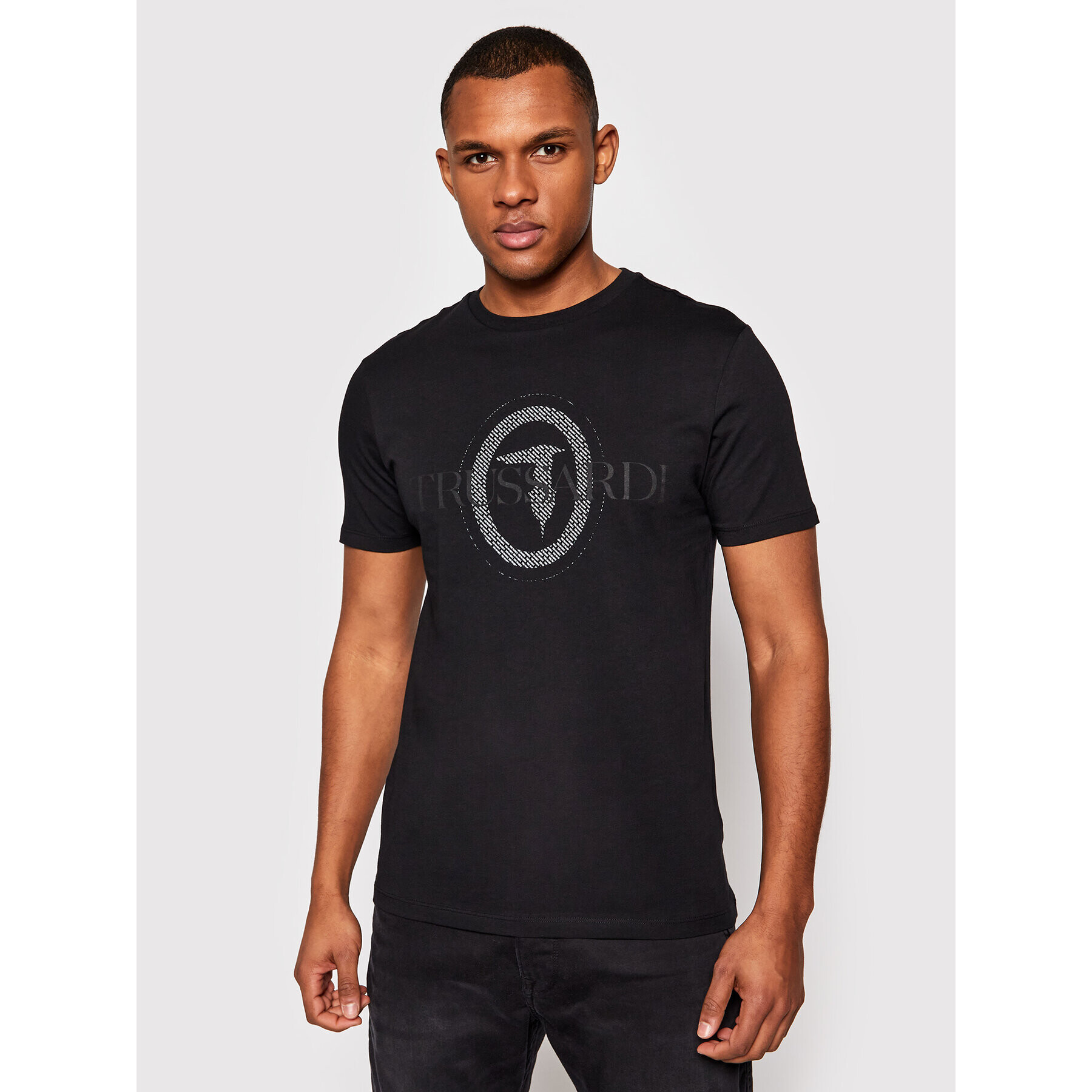 Trussardi Tricou Pure 52T00507 Negru Regular Fit - Pled.ro