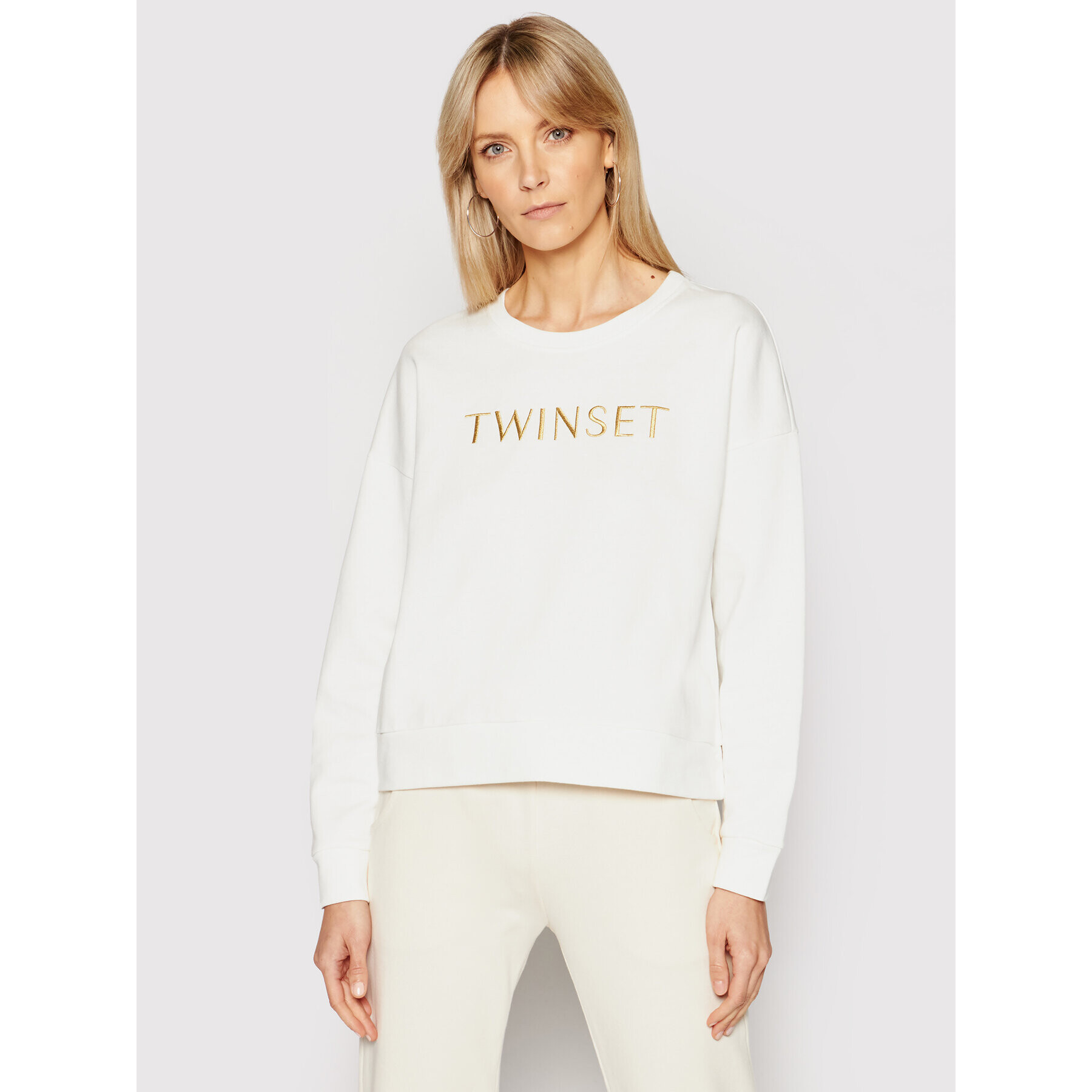 TWINSET Bluză 211LM28KK Alb Regular Fit - Pled.ro