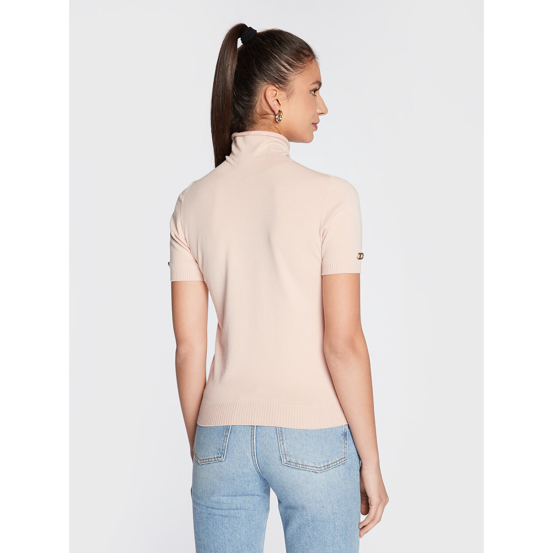 TWINSET Bluză cu gât 222TP3280 Roz Regular Fit - Pled.ro