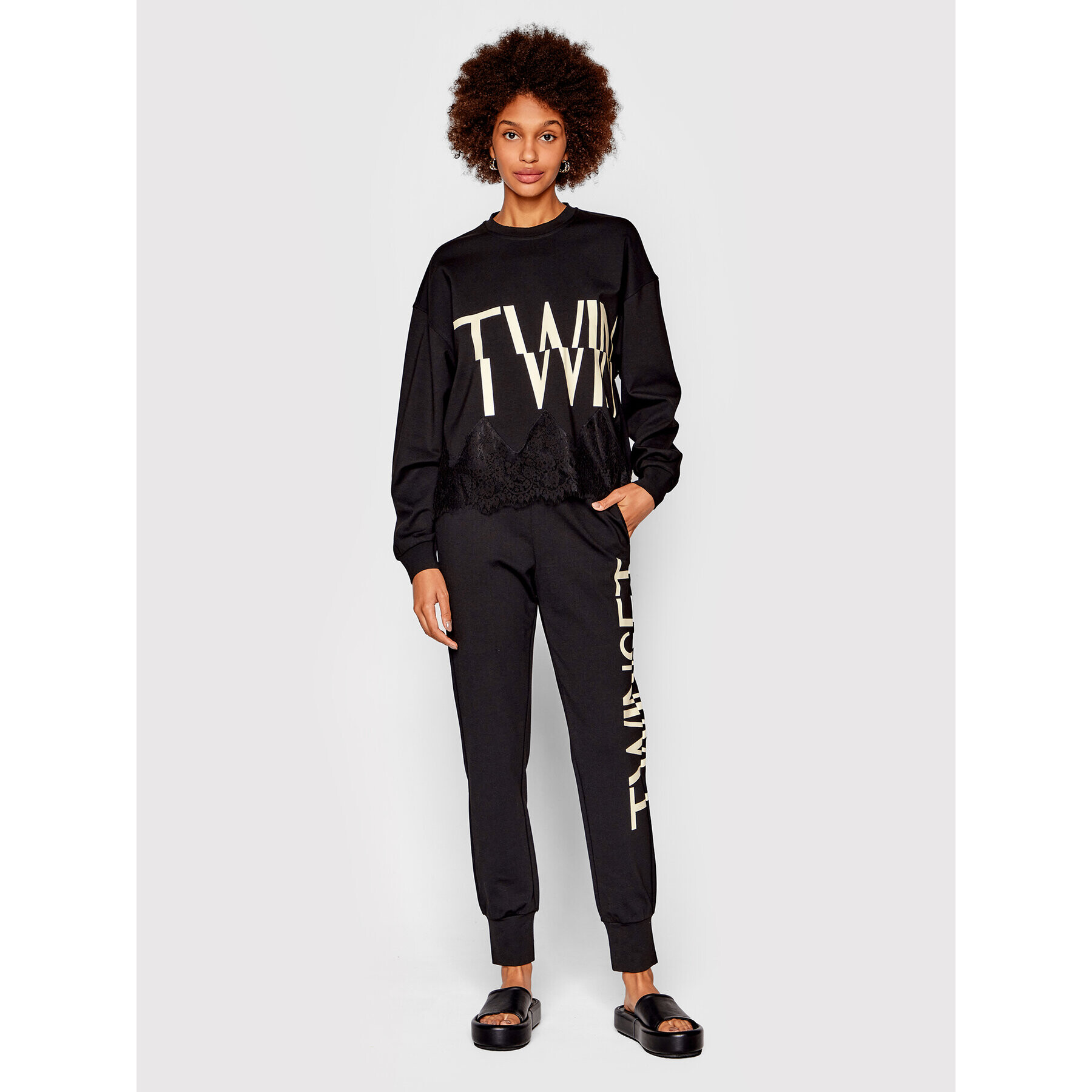 TWINSET Bluză 222TP2415 Negru Loose Fit - Pled.ro