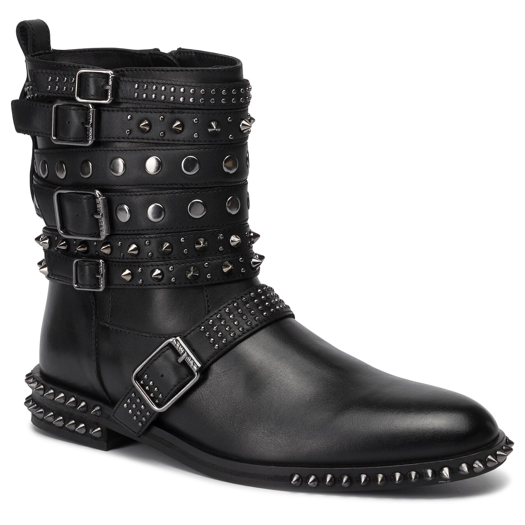 TWINSET Botine Biker 192TCP01Q Negru - Pled.ro