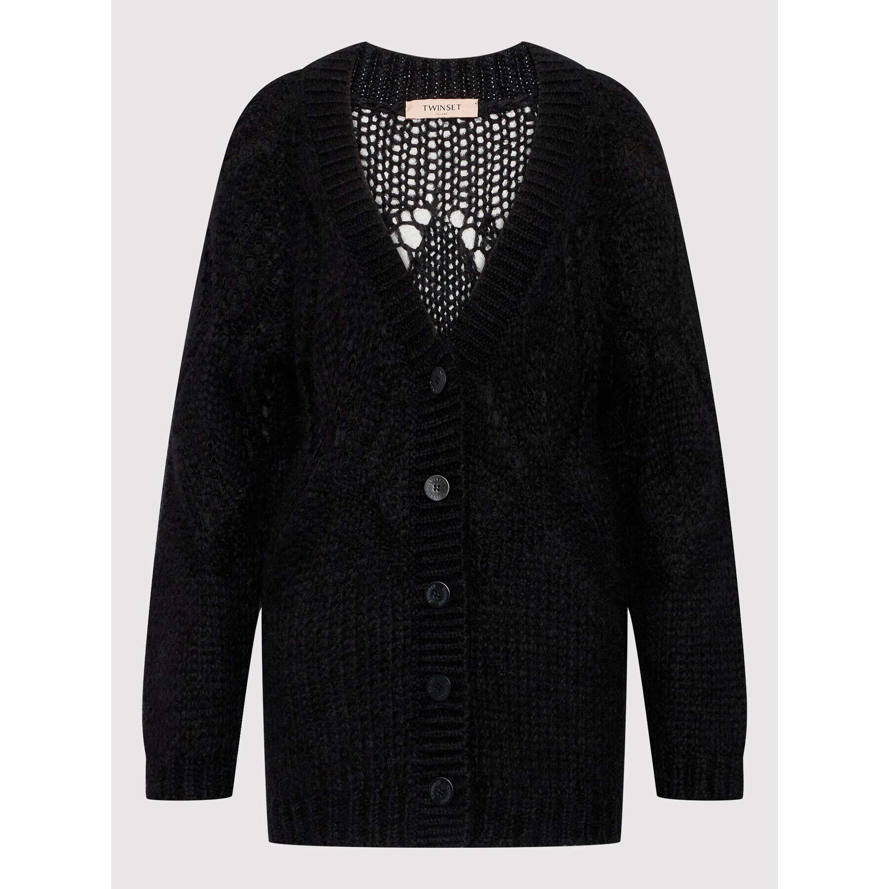 TWINSET Cardigan 222TP3233 Negru Regular Fit - Pled.ro