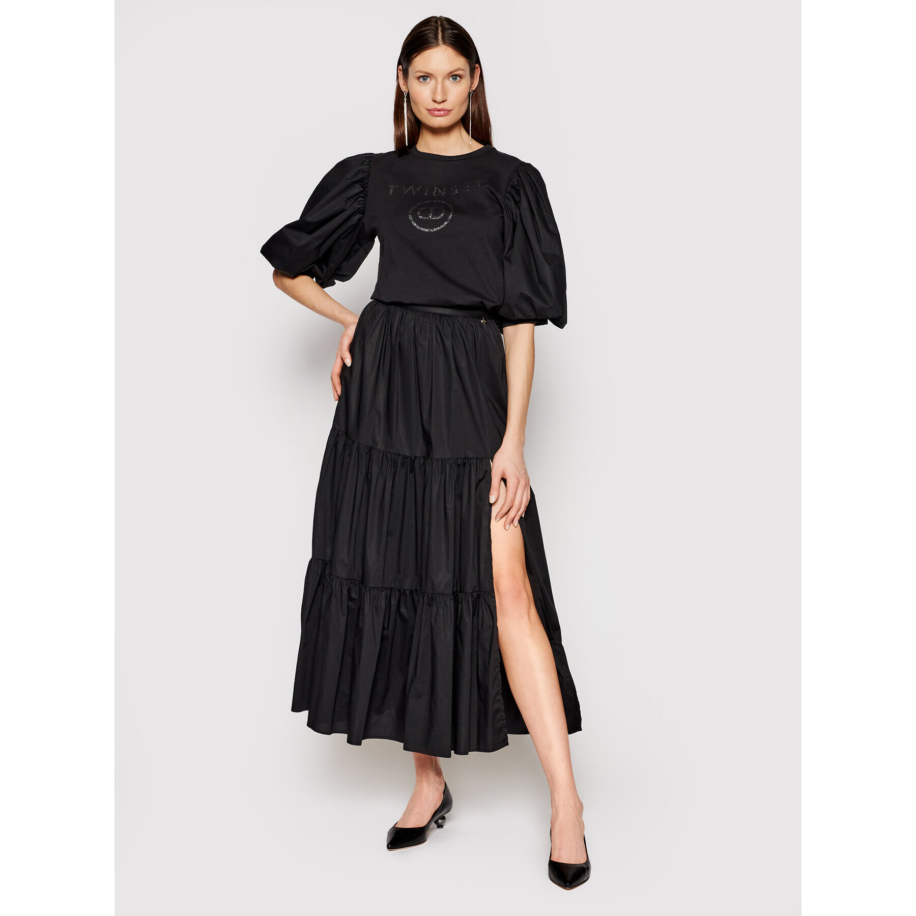 TWINSET Fustă maxi 211TT245D Negru Regular Fit - Pled.ro