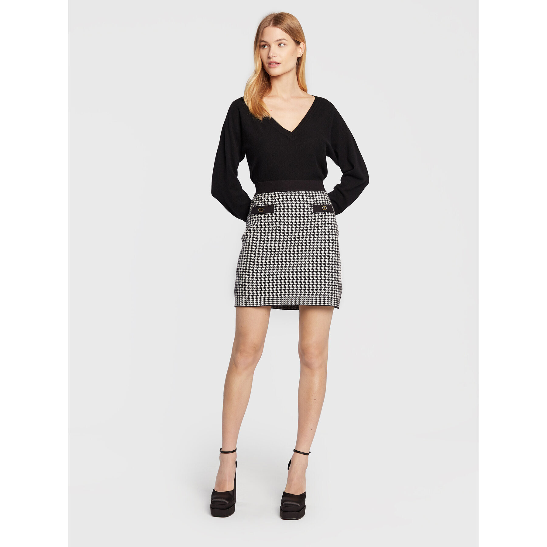 TWINSET Fustă mini 222TT3302 Negru Regular Fit - Pled.ro