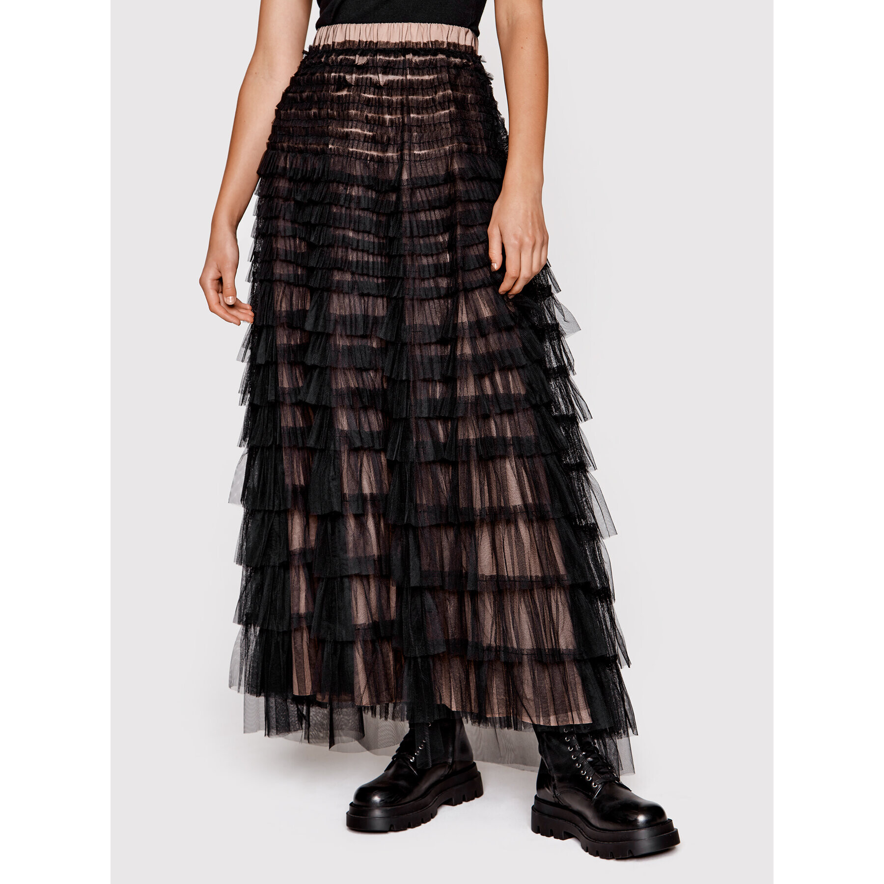 TWINSET fustă din tulle 222TP2111 Negru Regular Fit - Pled.ro