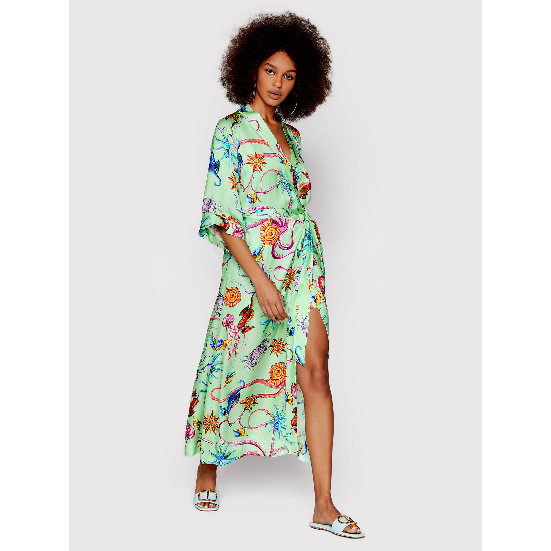 TWINSET Kimono 221LB2MCC Verde Relaxed Fit - Pled.ro