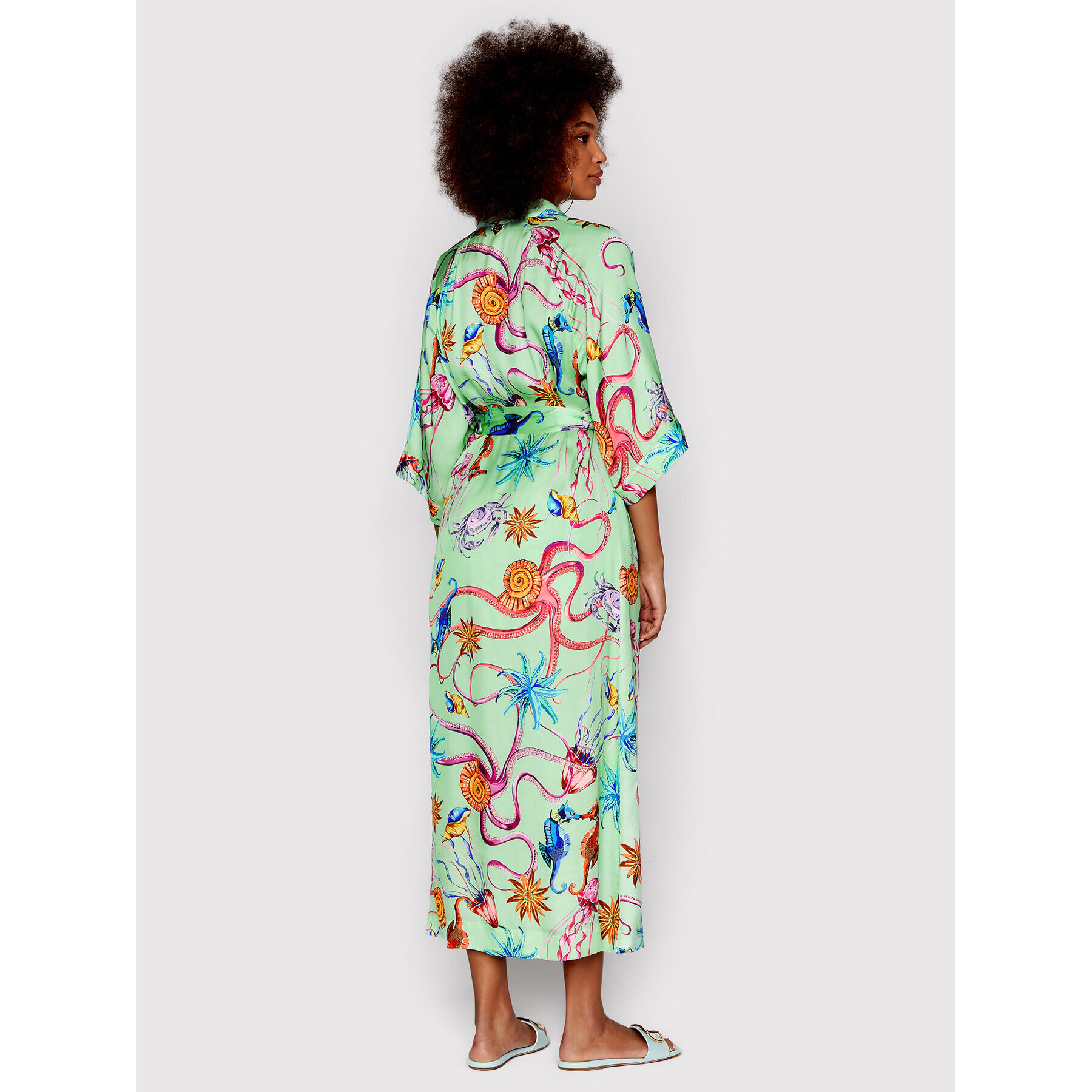 TWINSET Kimono 221LB2MCC Verde Relaxed Fit - Pled.ro