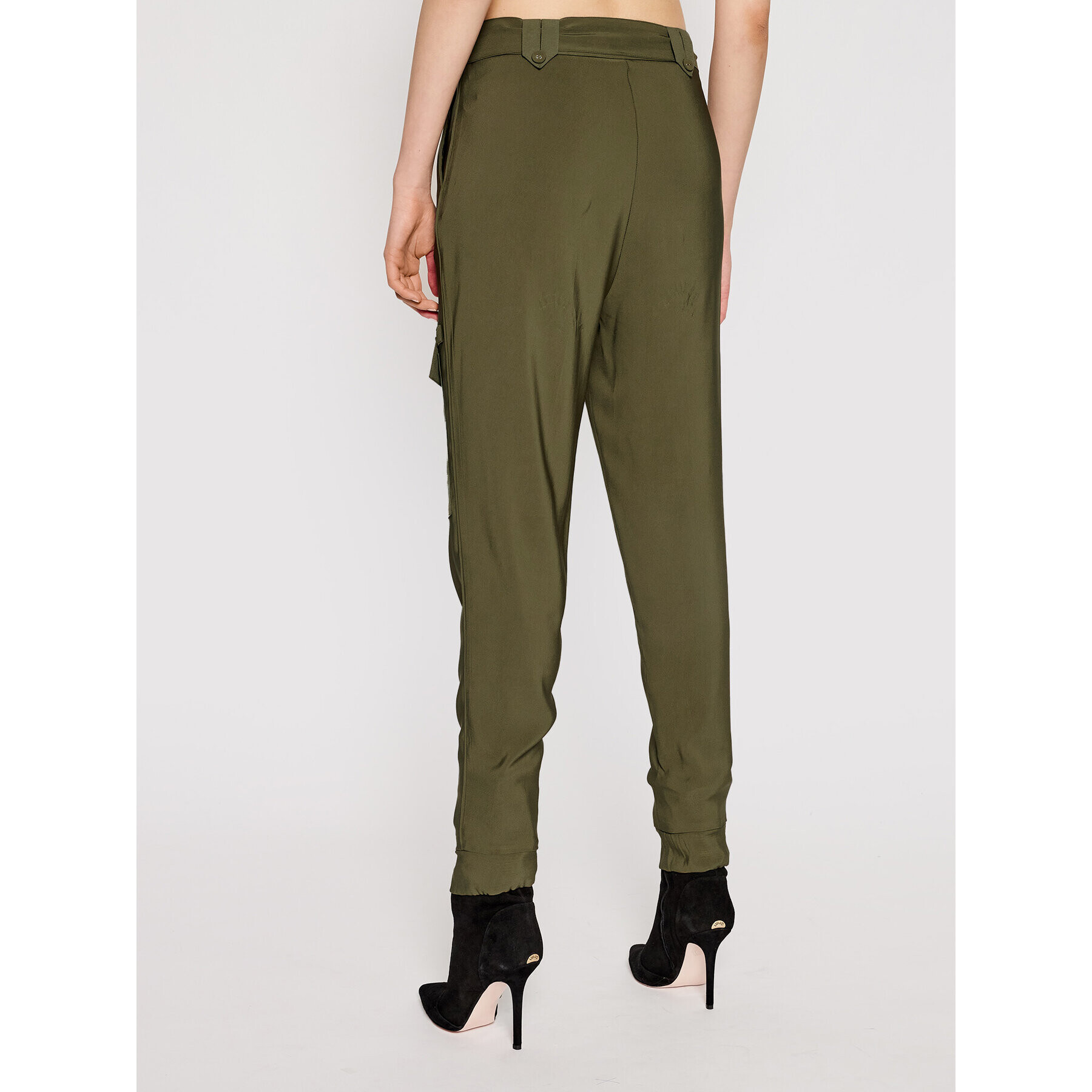 TWINSET Pantaloni din material 211TT2161 Verde Regular Fit - Pled.ro