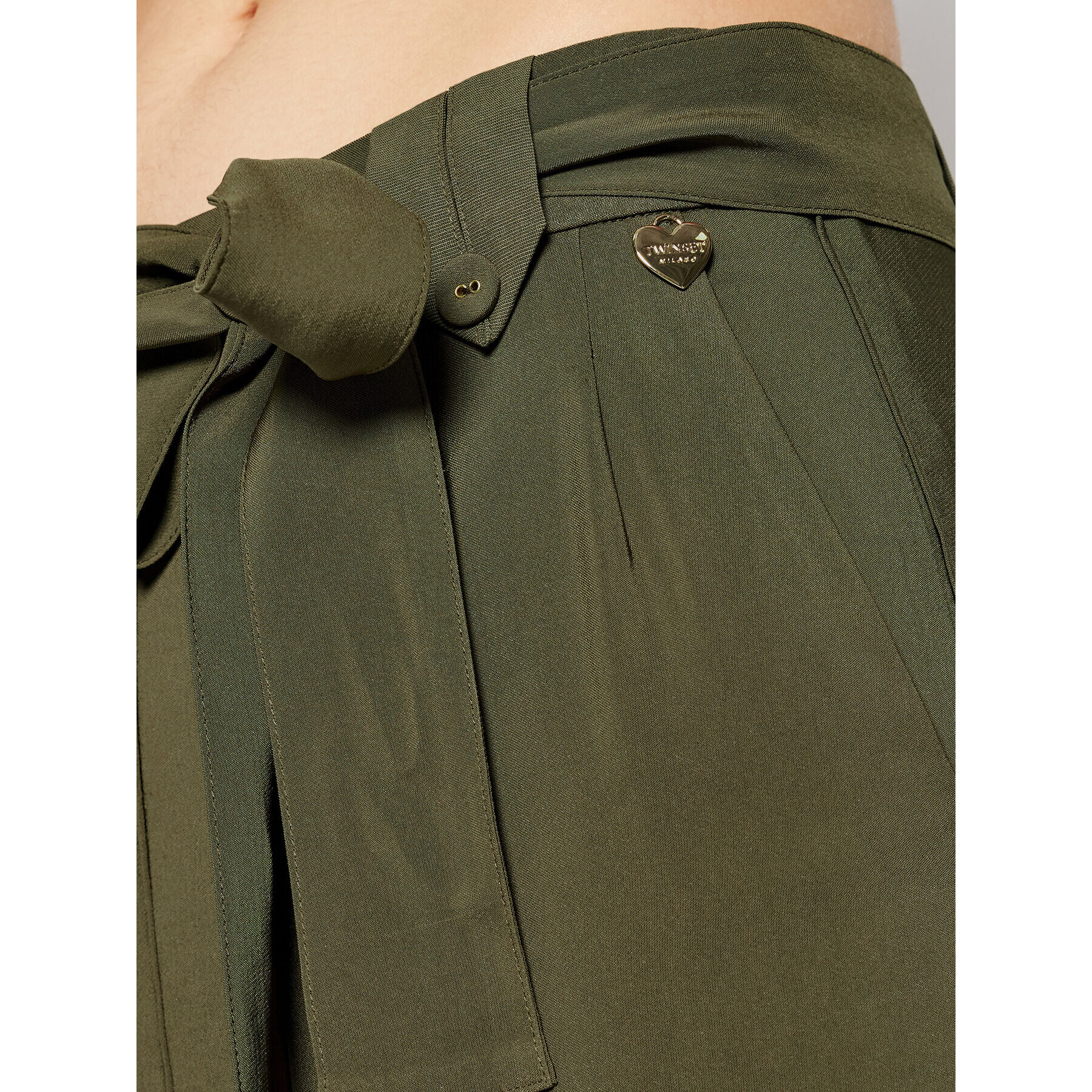 TWINSET Pantaloni din material 211TT2161 Verde Regular Fit - Pled.ro