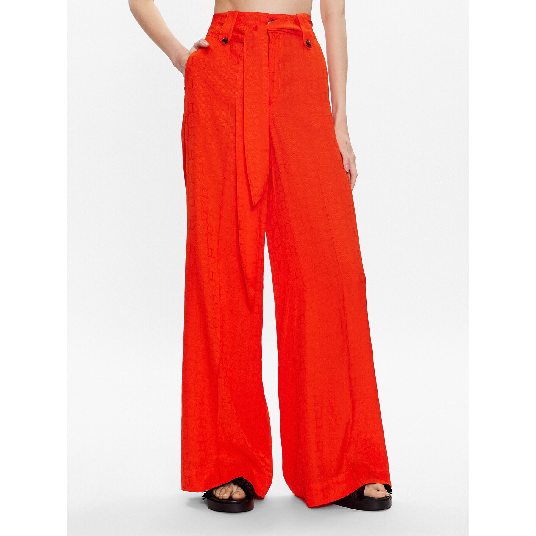 TWINSET Pantaloni din material 231TT2143 Portocaliu Regular Fit - Pled.ro