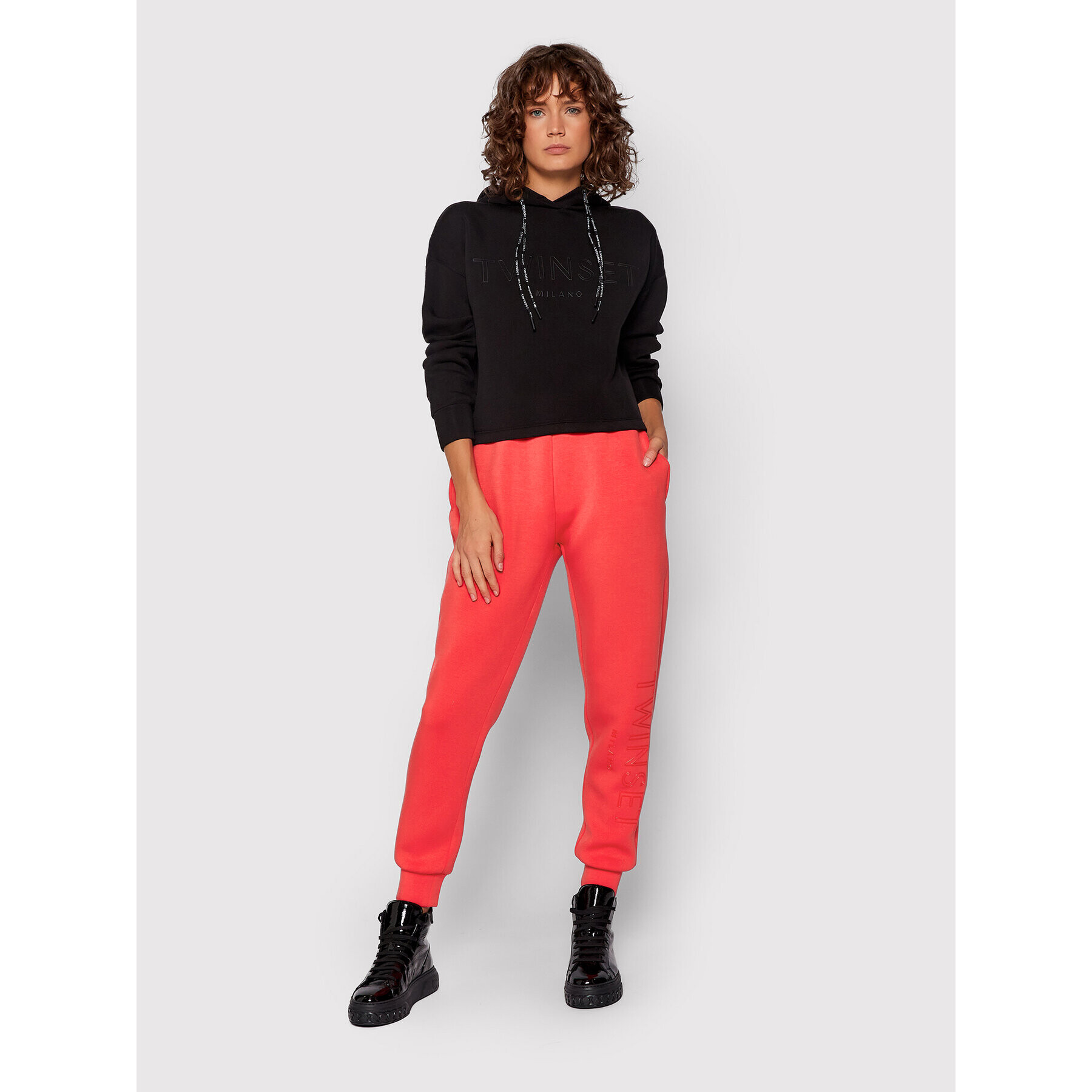 TWINSET Pantaloni trening 212TT2091 Roșu Regular Fit - Pled.ro