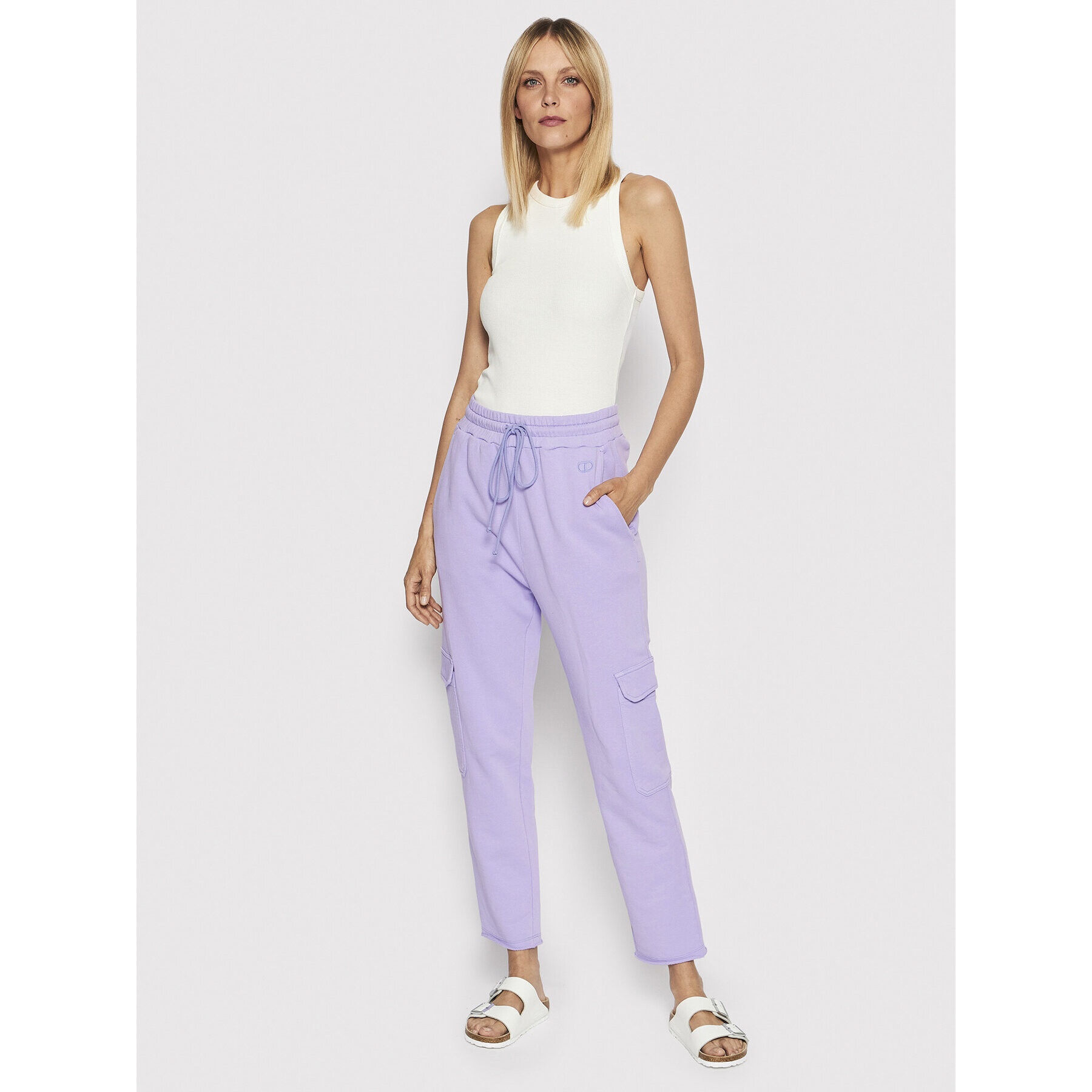 TWINSET Pantaloni trening 221TT2381 Violet Regular Fit - Pled.ro