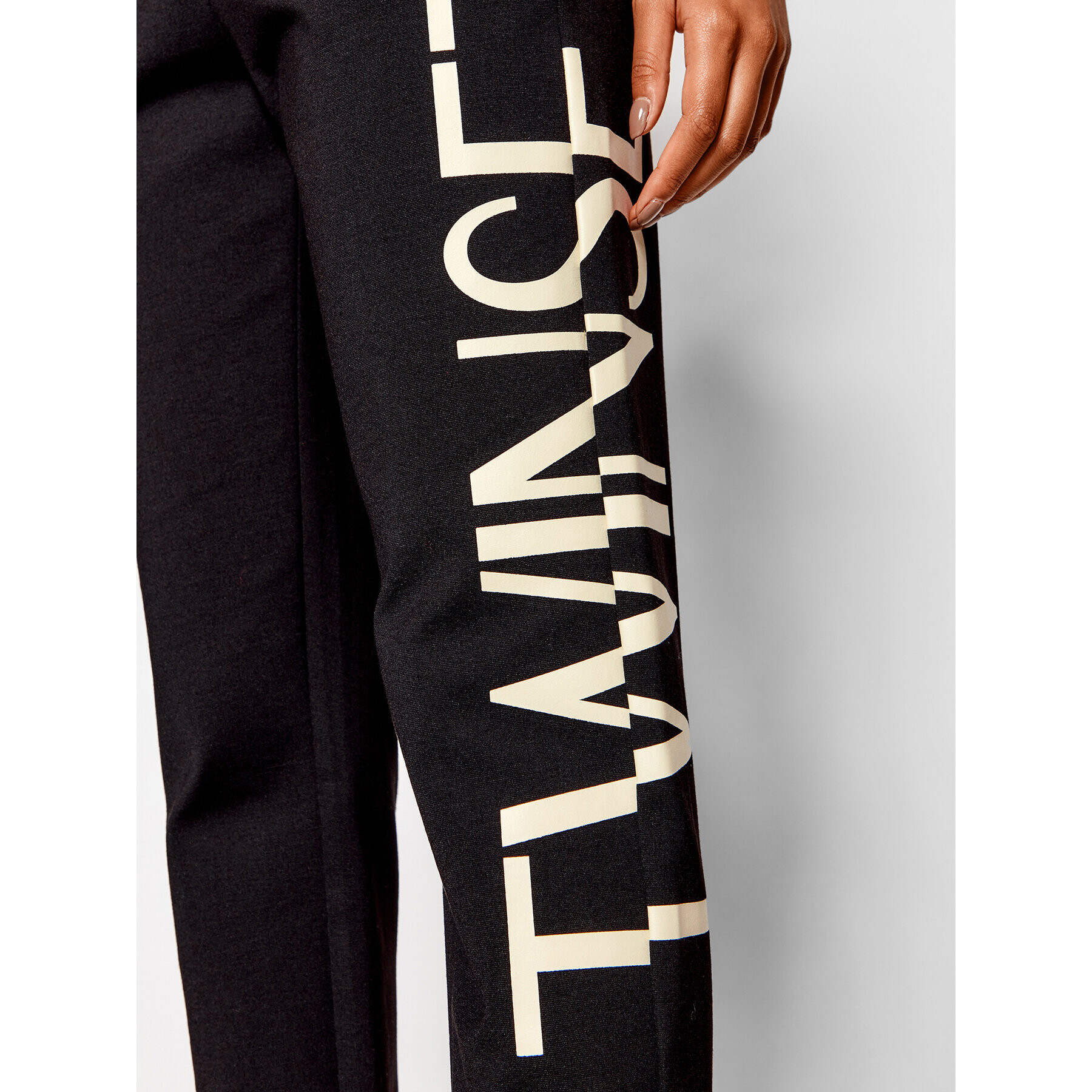 TWINSET Pantaloni trening 222TP2431 Negru Regular Fit - Pled.ro