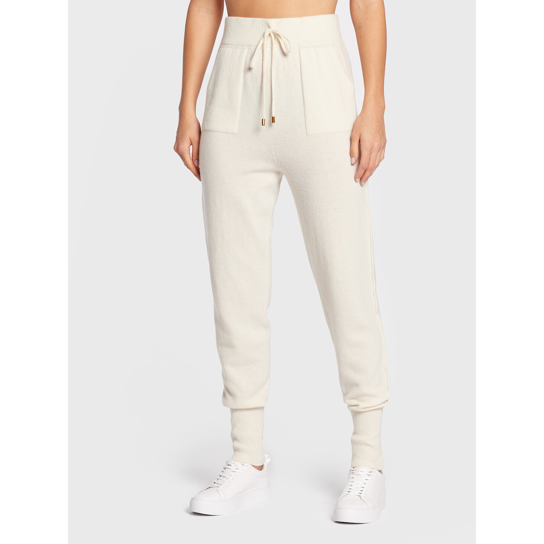 TWINSET Pantaloni tricotați 222TT3353 Écru Regular Fit - Pled.ro