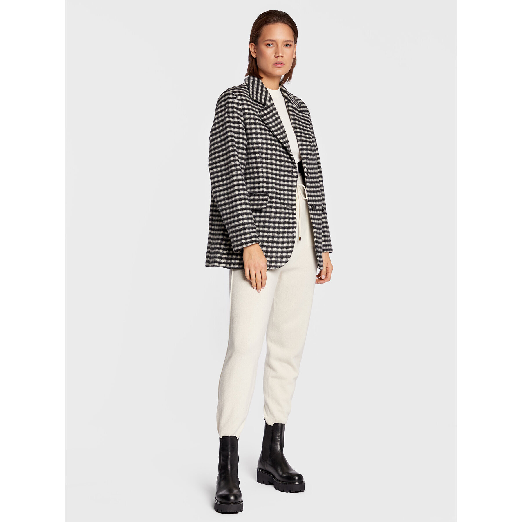 TWINSET Pantaloni tricotați 222TT3353 Écru Regular Fit - Pled.ro