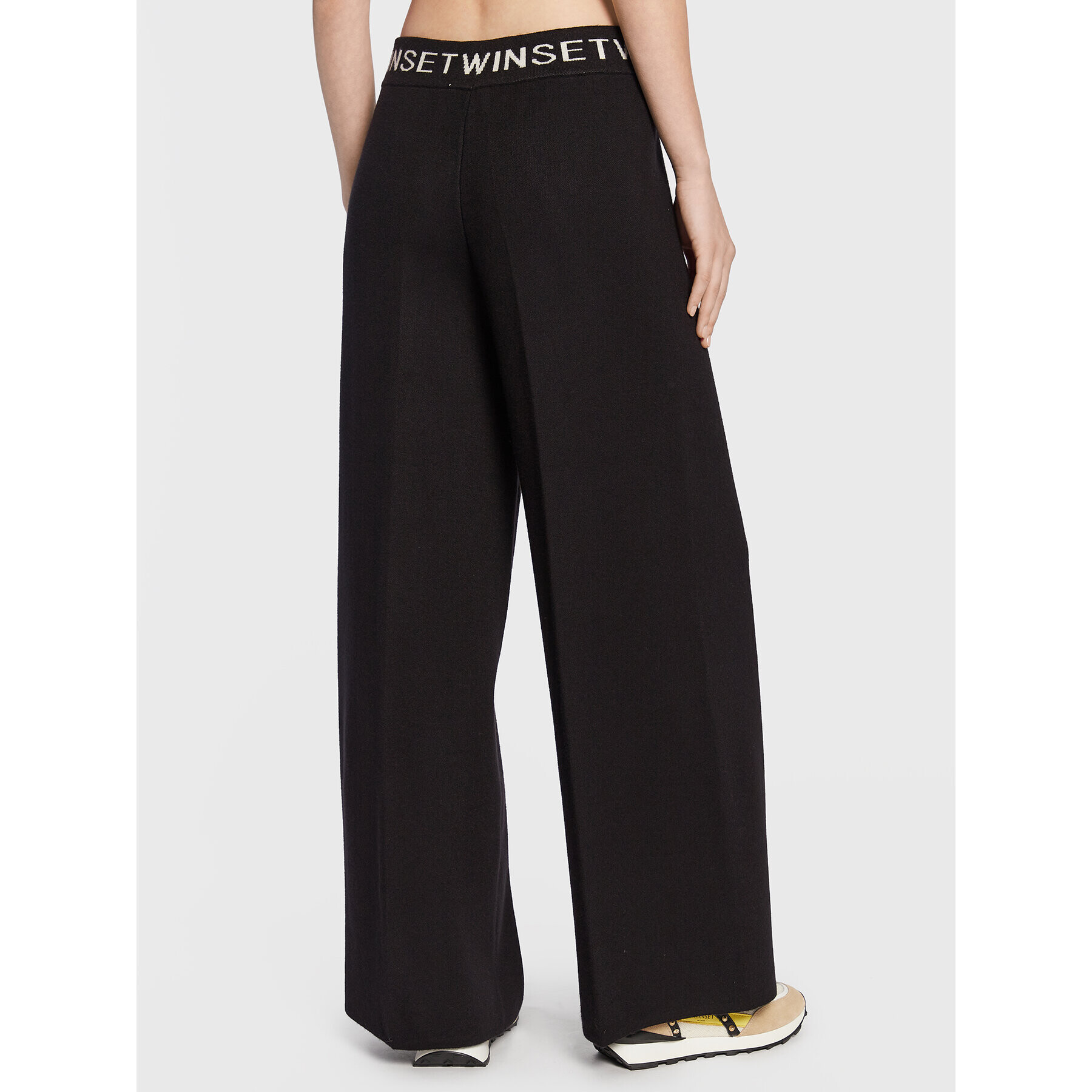 TWINSET Pantaloni tricotați 222TP3432 Negru Relaxed Fit - Pled.ro