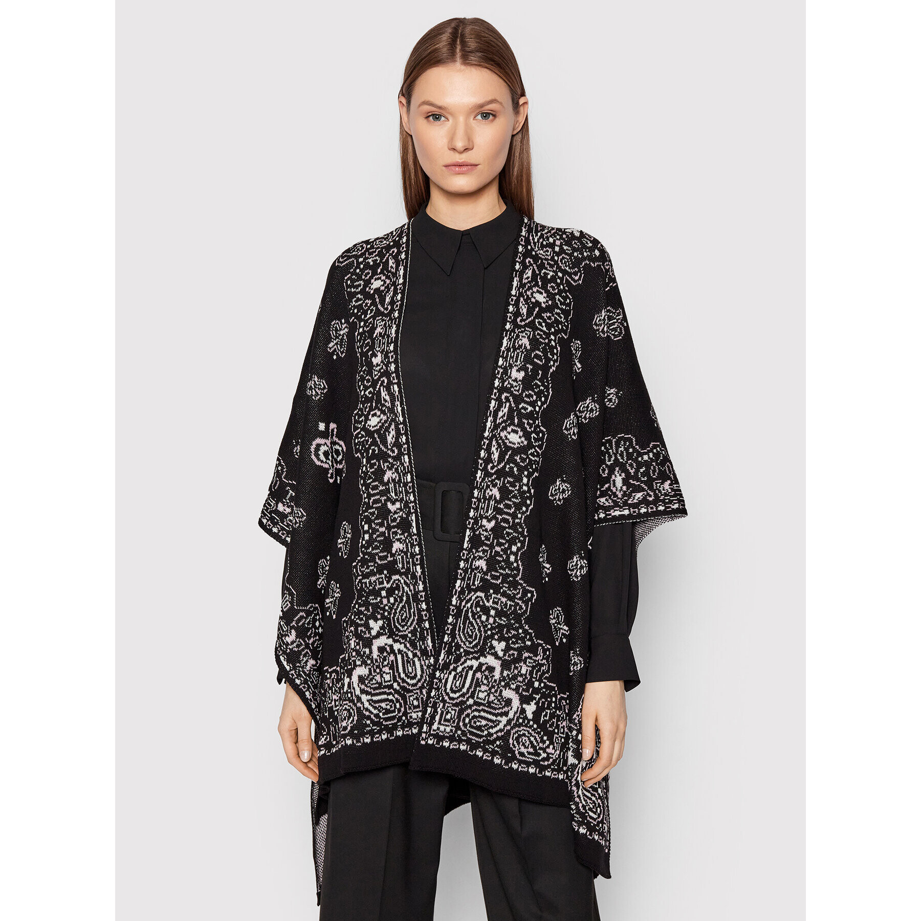 TWINSET Poncho 221TA406F Negru Oversize - Pled.ro