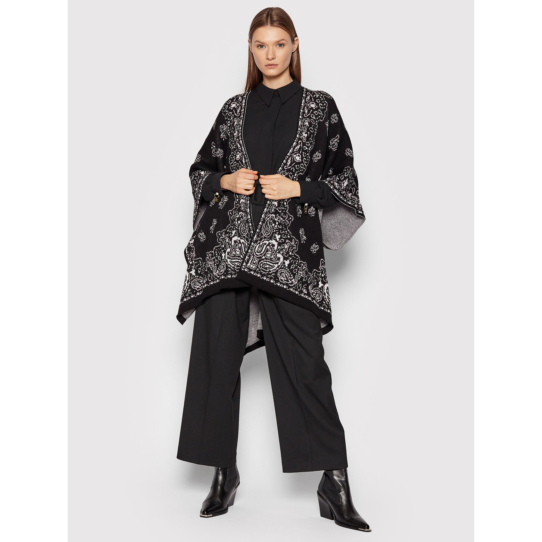 TWINSET Poncho 221TA406F Negru Oversize - Pled.ro