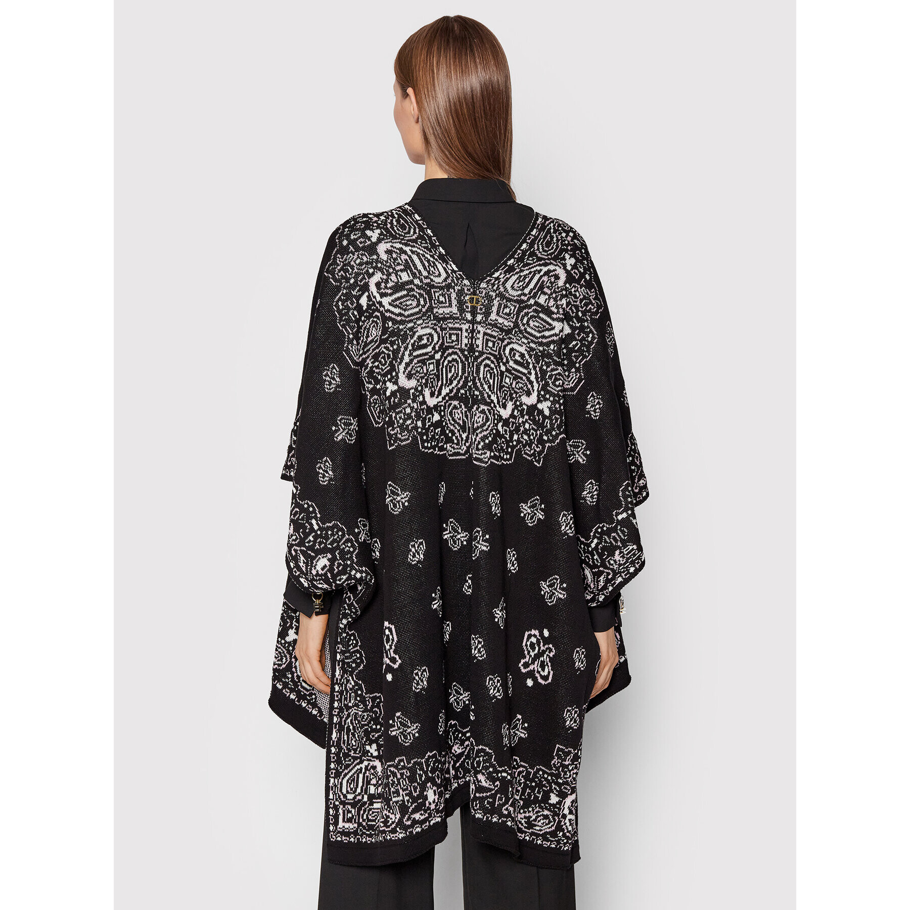 TWINSET Poncho 221TA406F Negru Oversize - Pled.ro