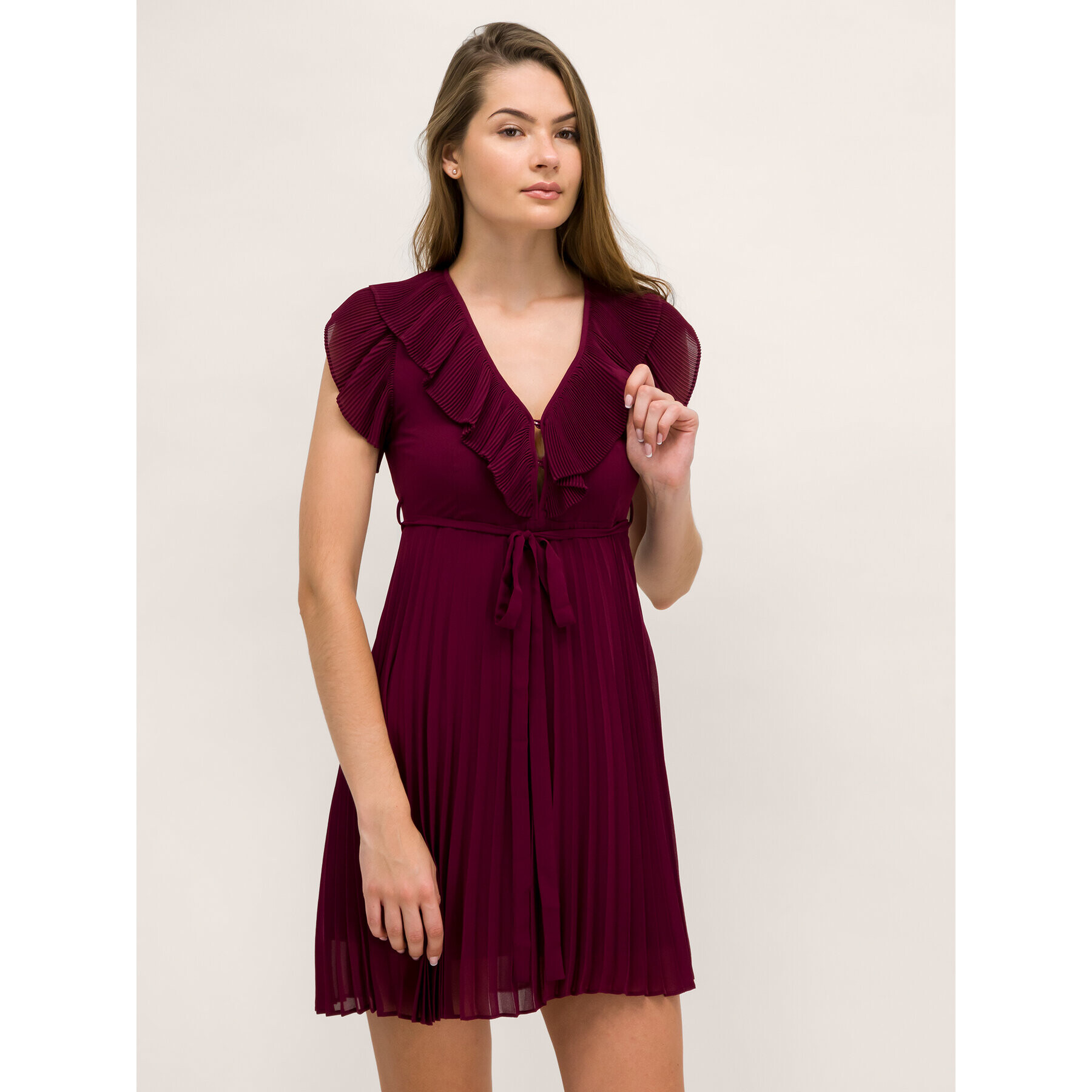 TWINSET Rochie cocktail Georgette 192TT2071 Vișiniu Regular Fit - Pled.ro