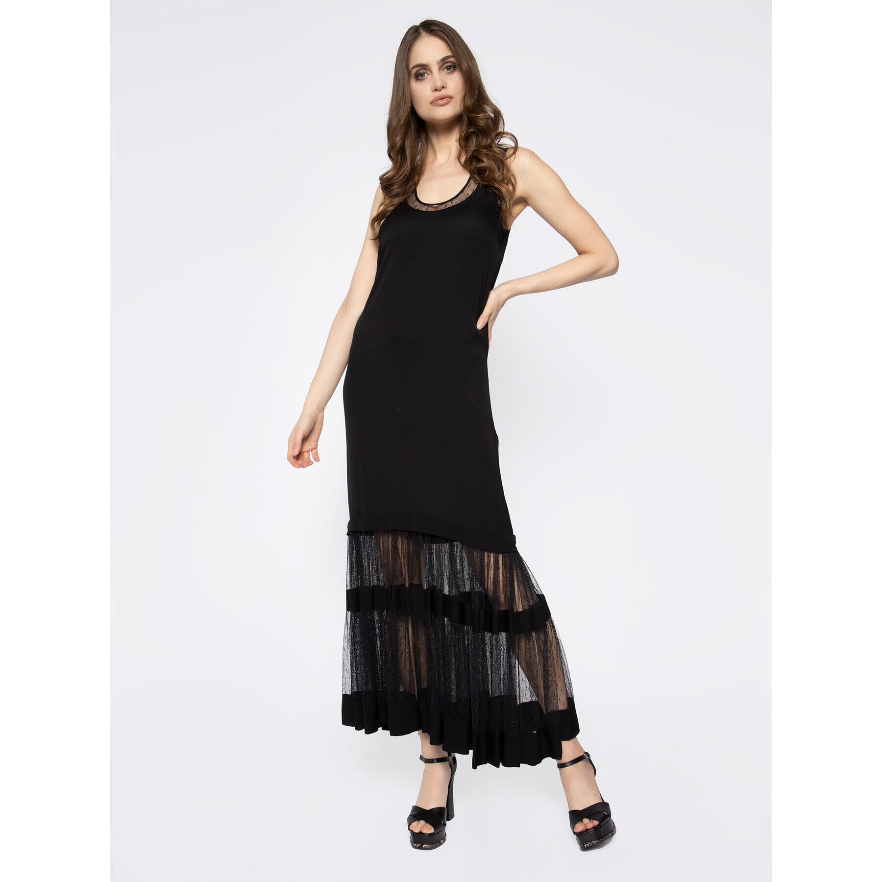 TWINSET Rochie de seară 201TP2374 Negru Regular Fit - Pled.ro