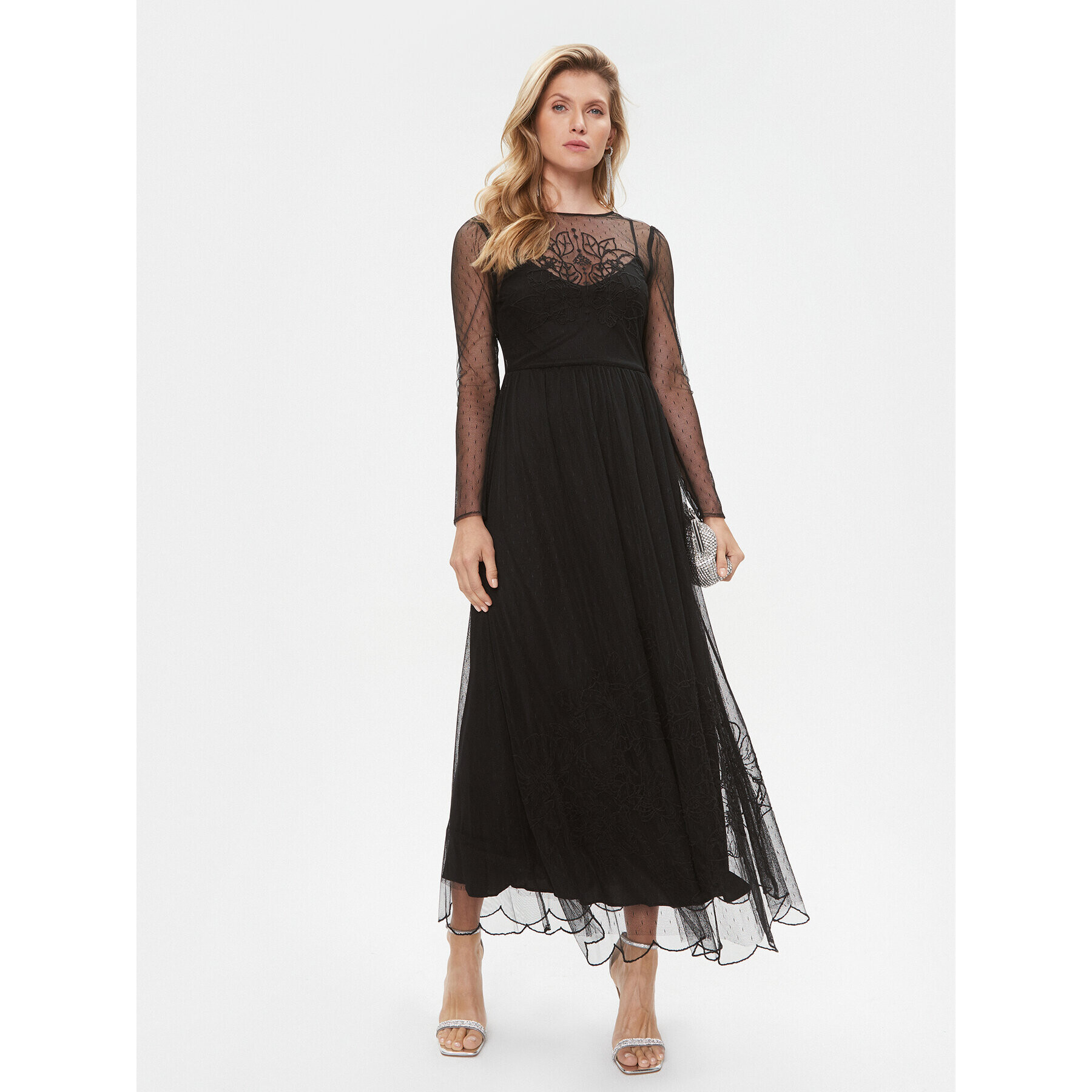 TWINSET Rochie de seară 232TP2101 Negru Regular Fit - Pled.ro