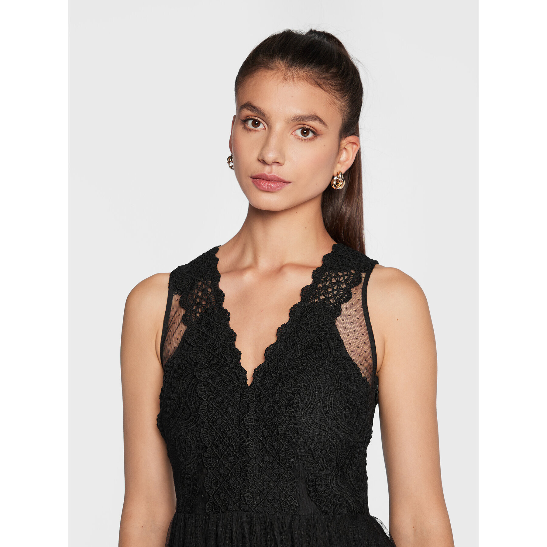 TWINSET Rochie de seară 222TP2251 Negru Regular Fit - Pled.ro